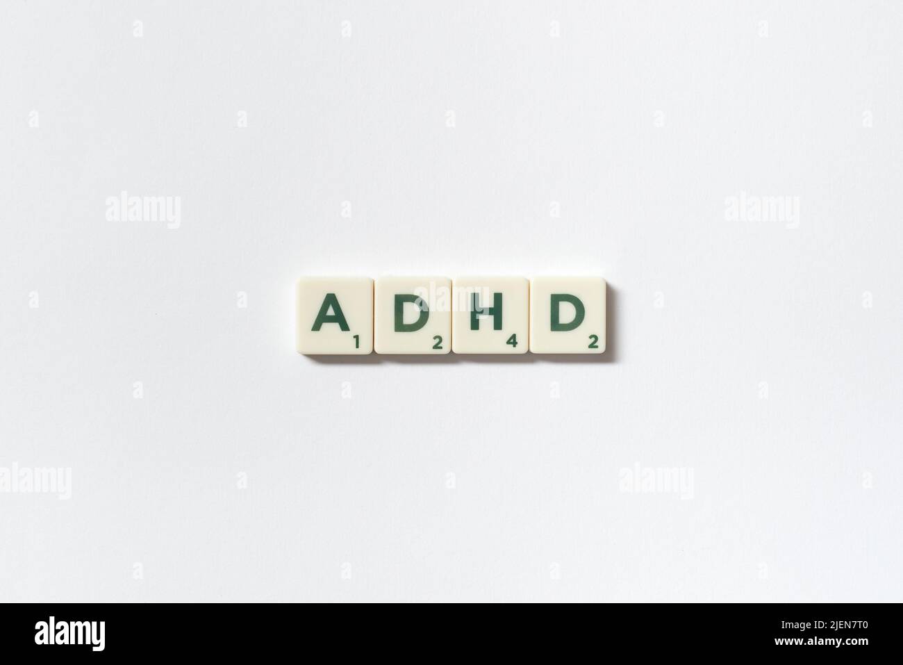 ADHD formed of scrabble blocks Stock Photo Alamy