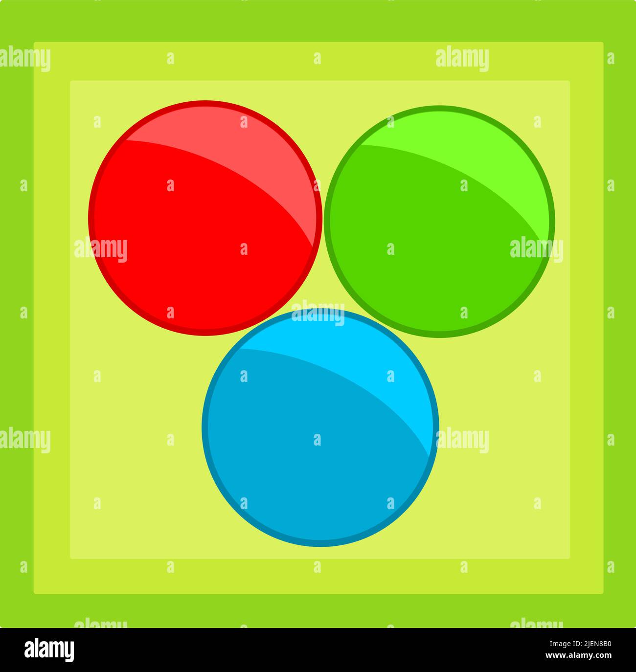 Green tile with three colorful rgb balls Stock Vector Image & Art Alamy