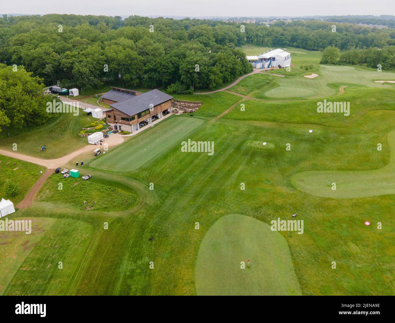 Aerial photograph of the American Family Golf Tournament, University