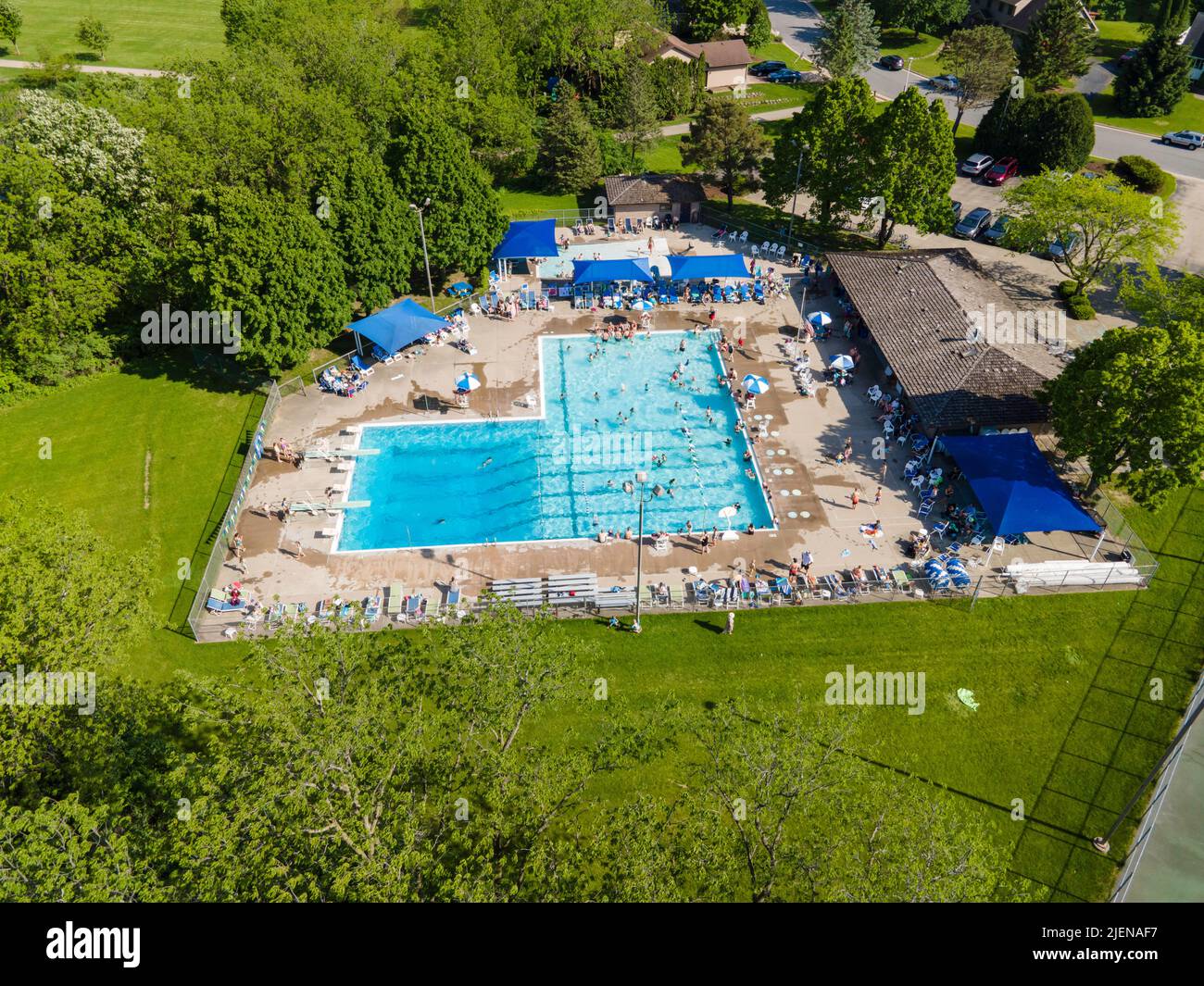 Aerial photograph of Seminole Pool and Tennis Club on a beautiful