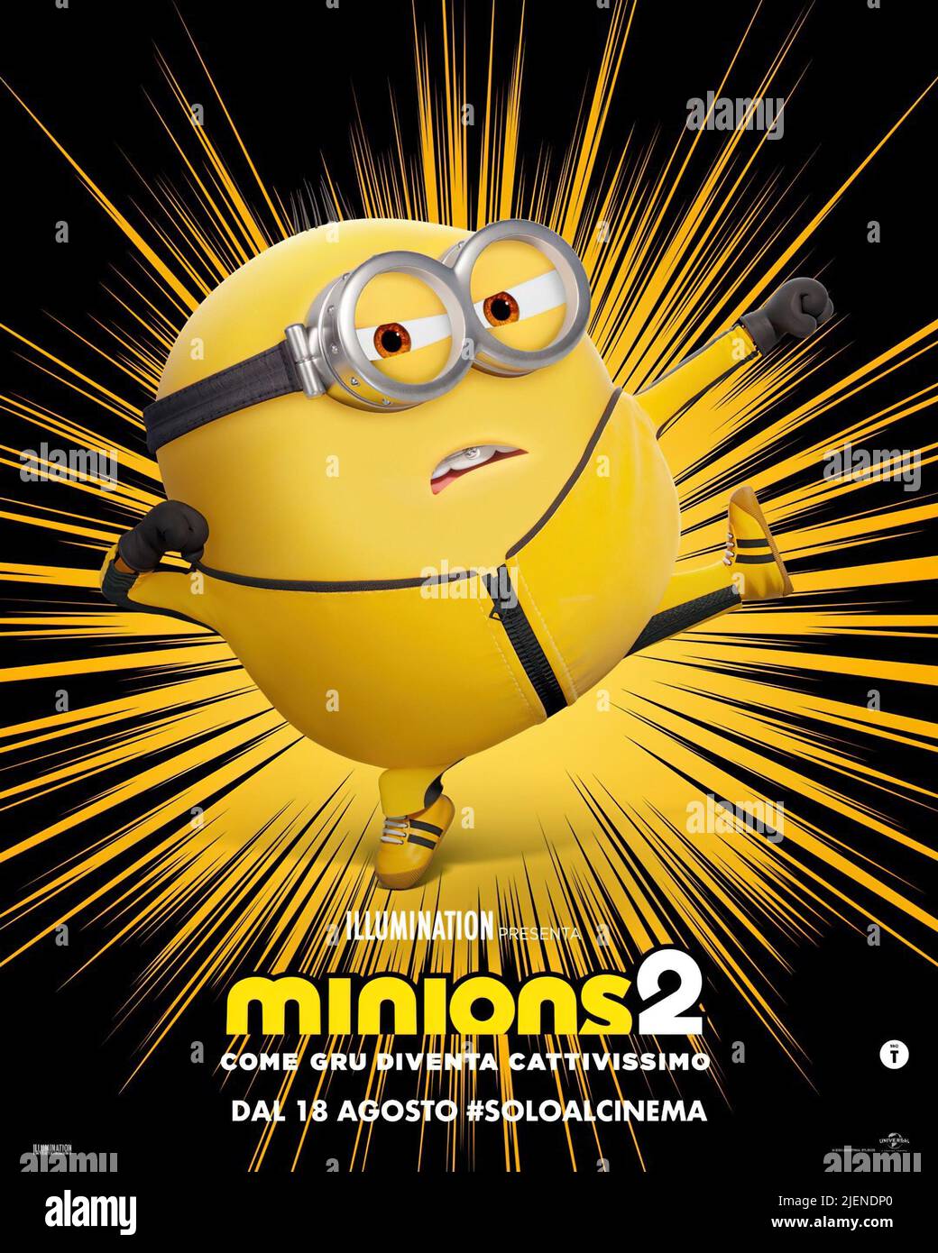 MINIONS: THE RISE OF GRU, (aka MINIONS 2: THE RISE OF GRU, aka MINIONS 2 -  COME GRU DIVENTA CATTIVISSIMO), Italian character poster, Stuart (voice:  Pierre Coffin), 2022. © Universal Pictures /