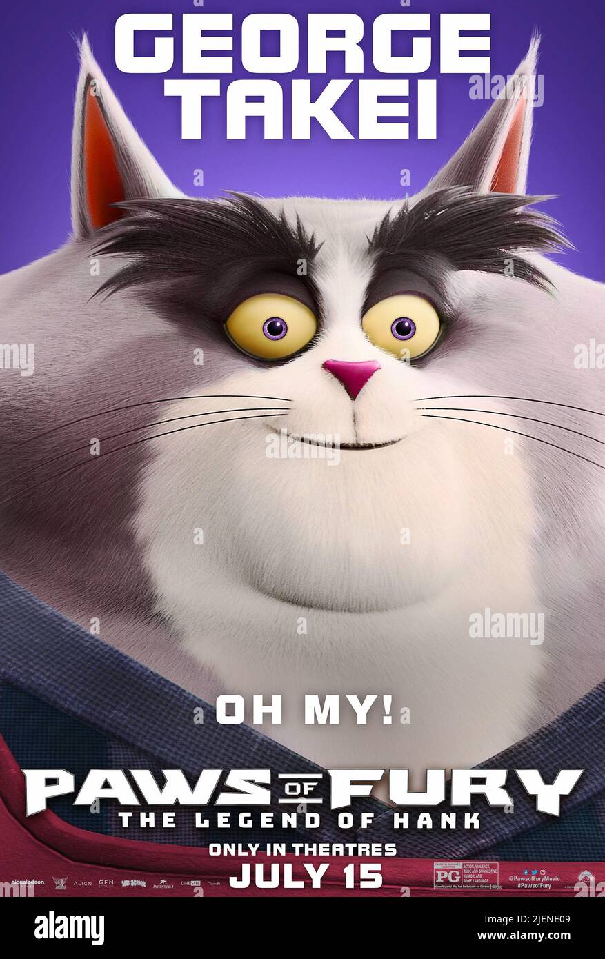 PAWS OF FURY: THE LEGEND OF HANK, US character poster, Ohga (voice: George Takei), 2022. © Paramount Pictures / courtesy Everett Collection Stock Photo