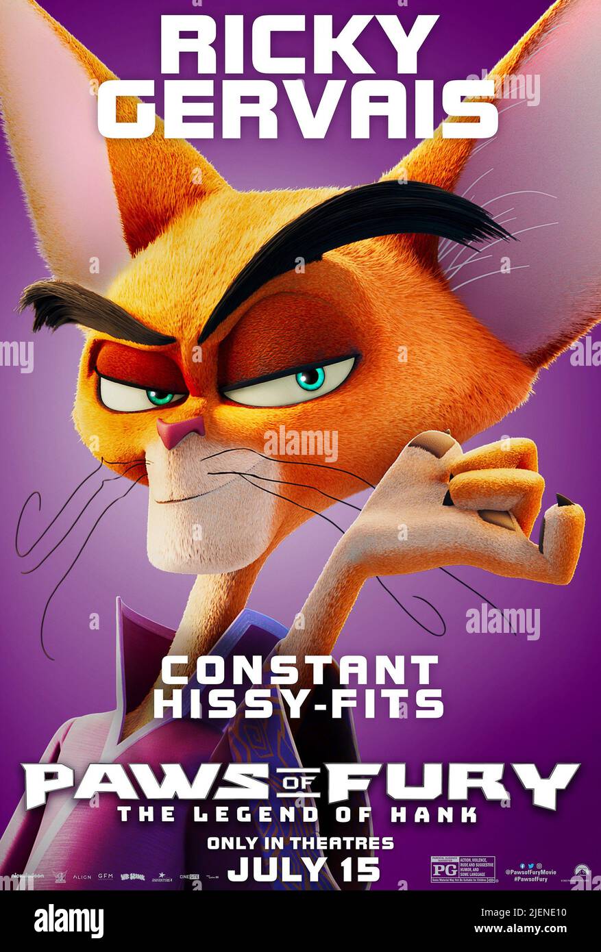 PAWS OF FURY: THE LEGEND OF HANK, US character poster, Ika Chu (voice:  Ricky Gervais), 2022. © Paramount Pictures / courtesy Everett Collection  Stock Photo - Alamy