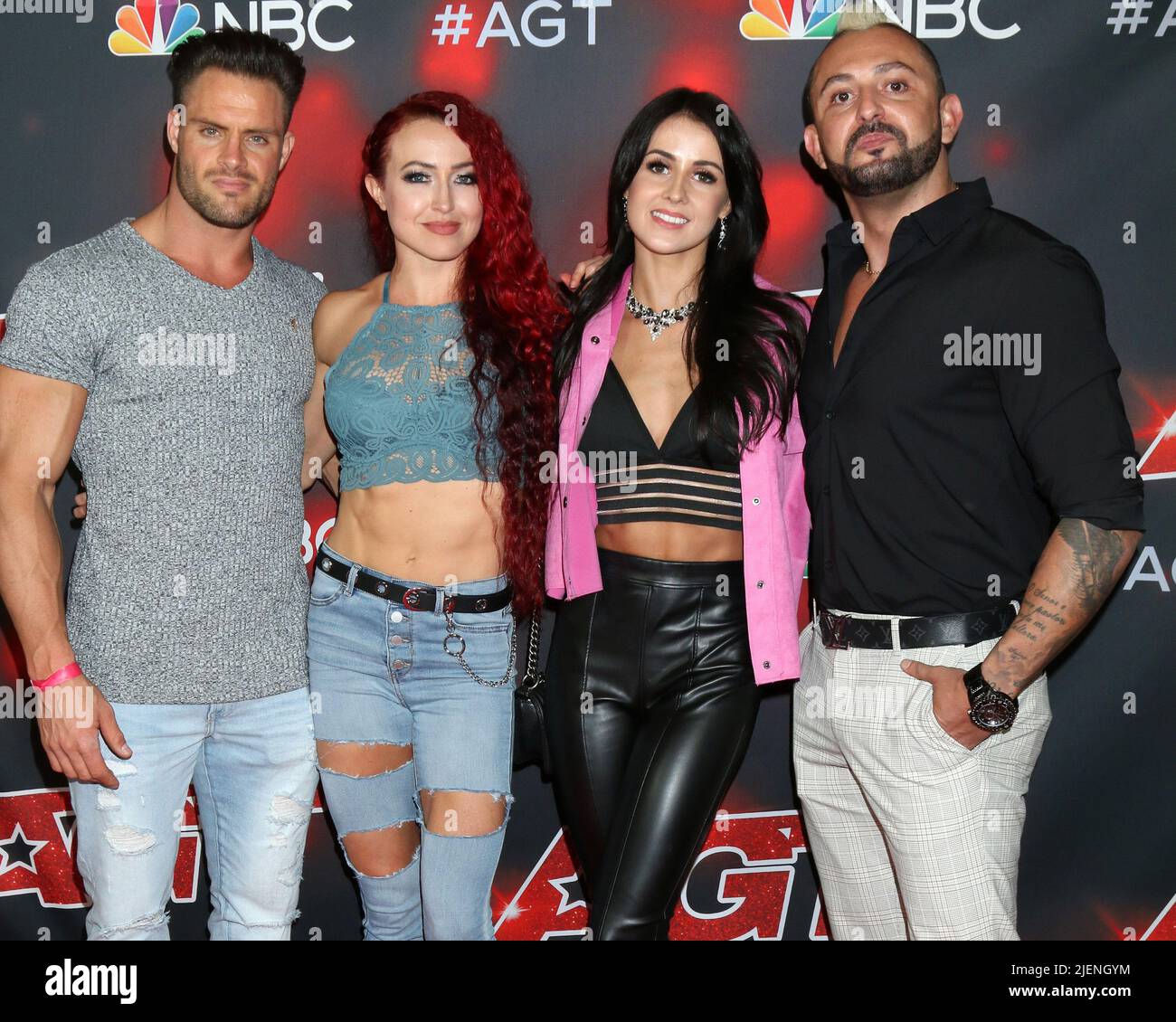 America's Got Talent Live Show Red Carpet at the Dolby Theater on September 7, 2021 in Los Angeles, CA Featuring: Tyce Nielsen, Mary Wolfe-Nielsen, Anna Silva, and Alfredo Silva Where: Los Angeles, California, United States When: 08 Sep 2021 Credit: Nicky Nelson/WENN.com Stock Photo