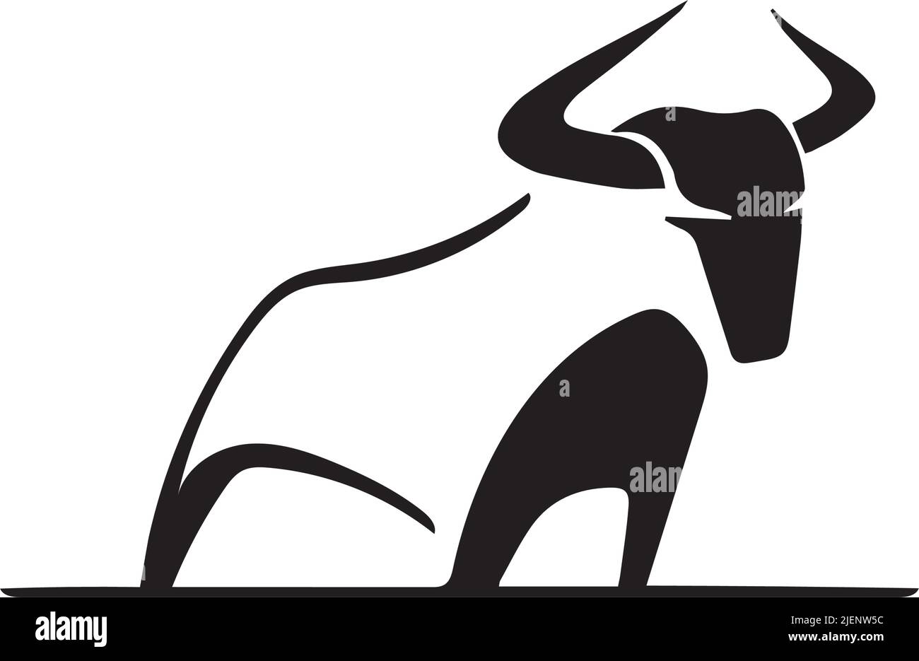 Flat luxury bull logo icon design vector illustration Stock Vector