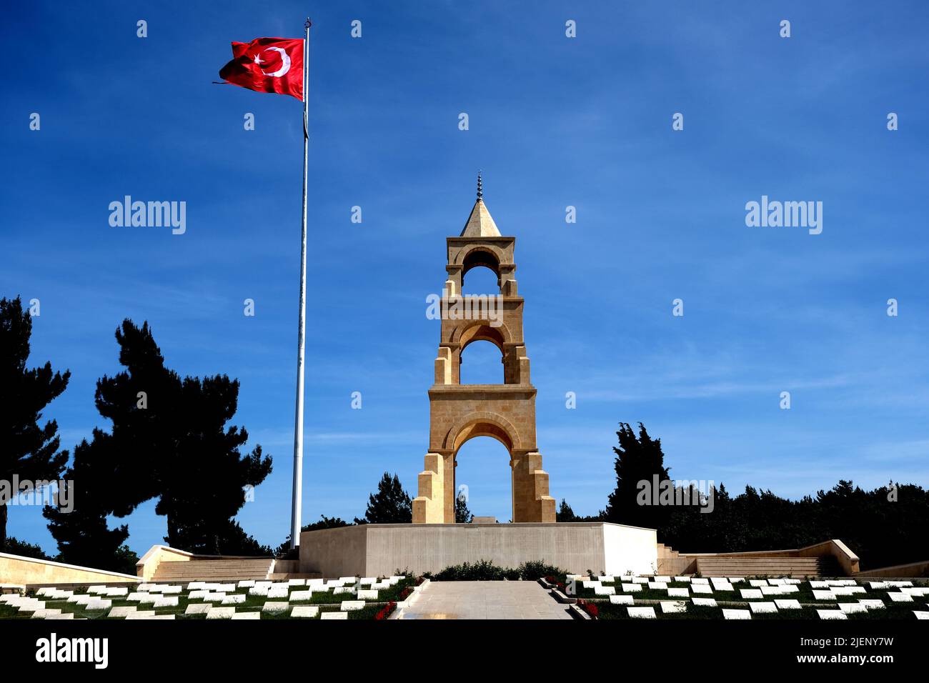Turkish 57th Infantry Memorial cemetary in Gallipoli Turkey Stock Photo