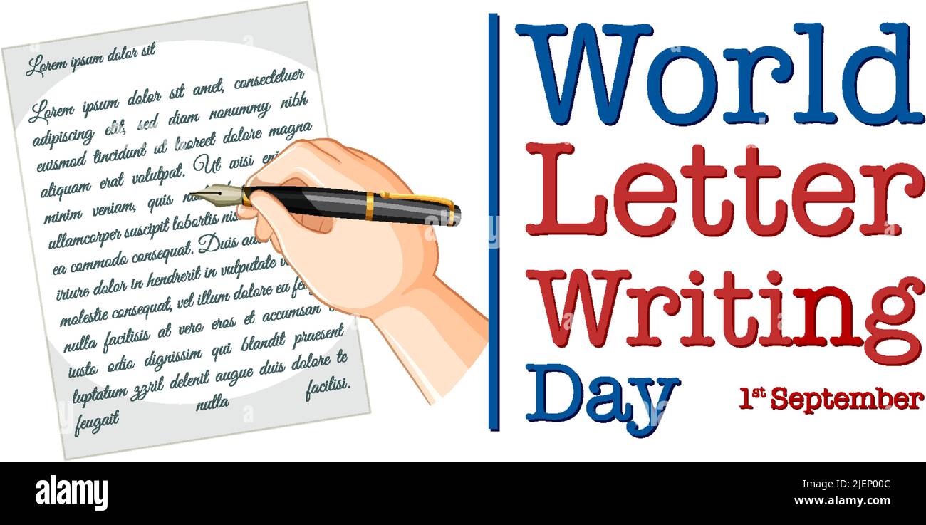 World Letter Writing Day Banner Design illustration Stock Vector Image