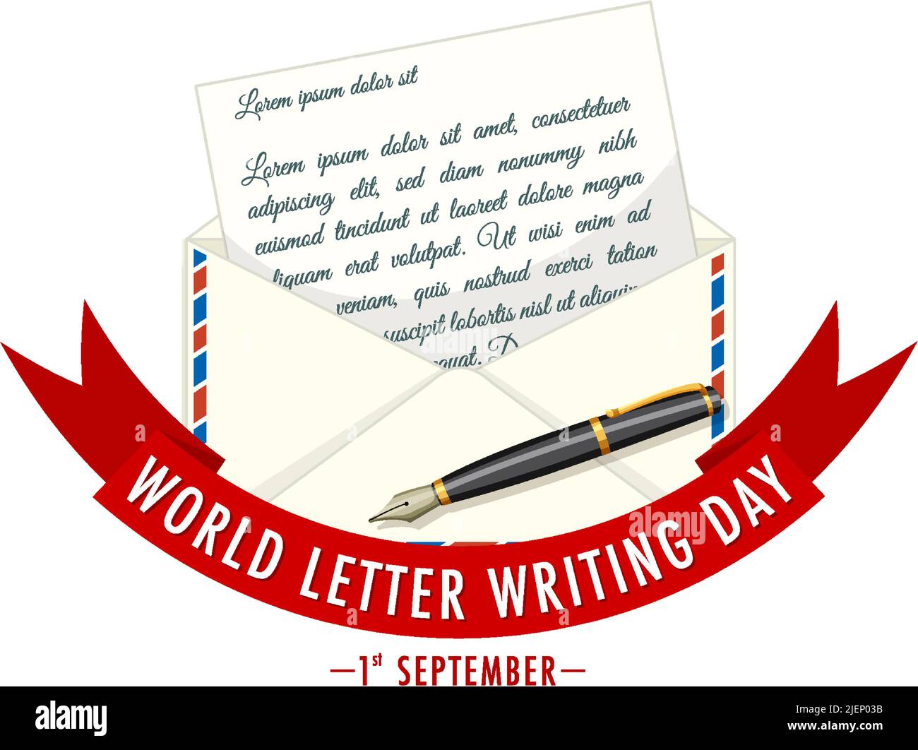 World Letter Writing Day Banner Design illustration Stock Vector Image