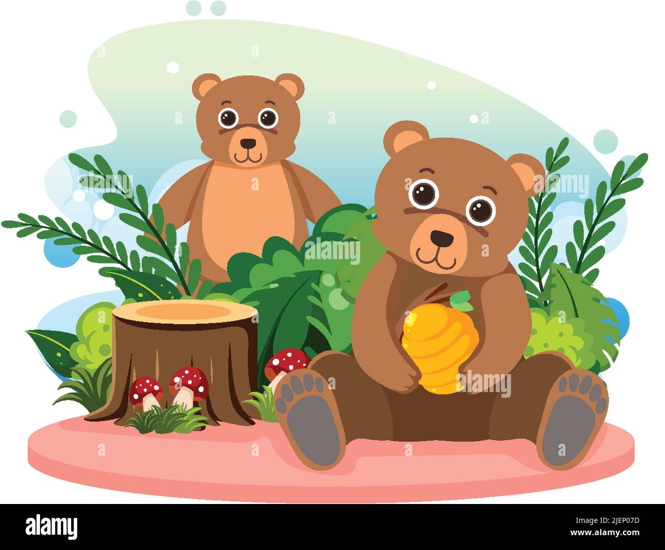 Two cute bears in flat cartoon style illustration Stock Vector Image ...