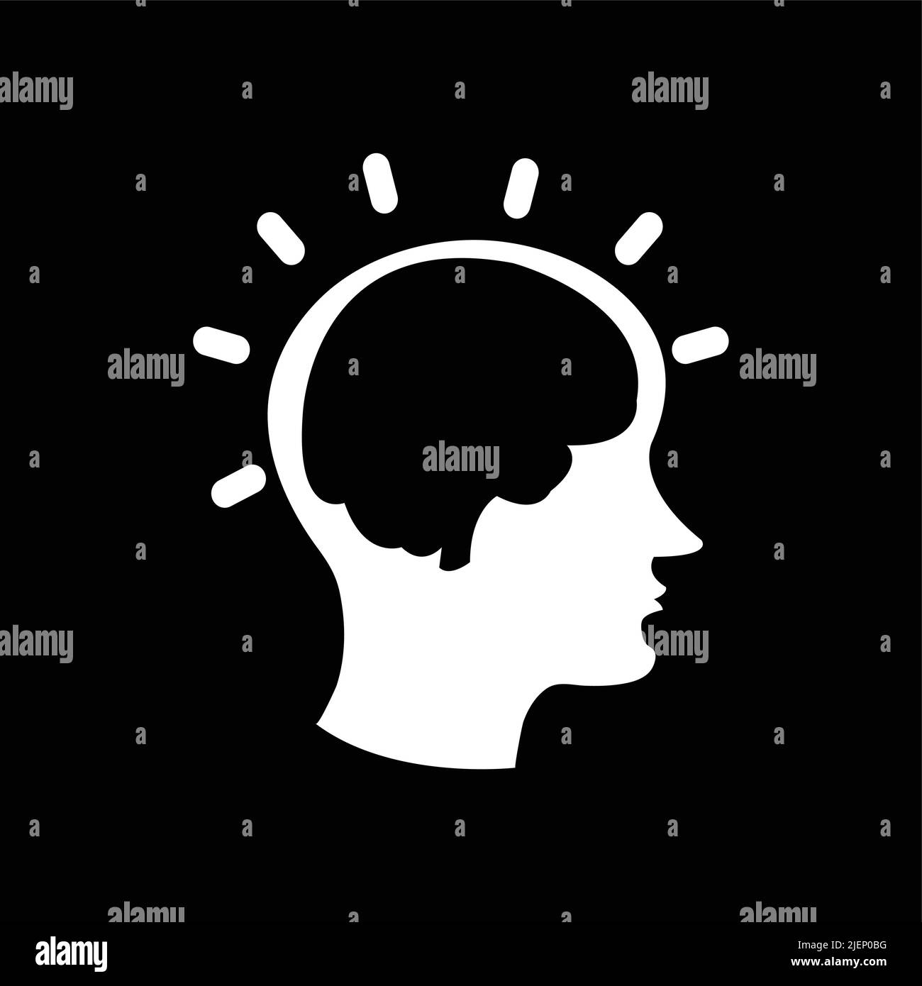 brain black and white image vector illustration Stock Vector Image ...