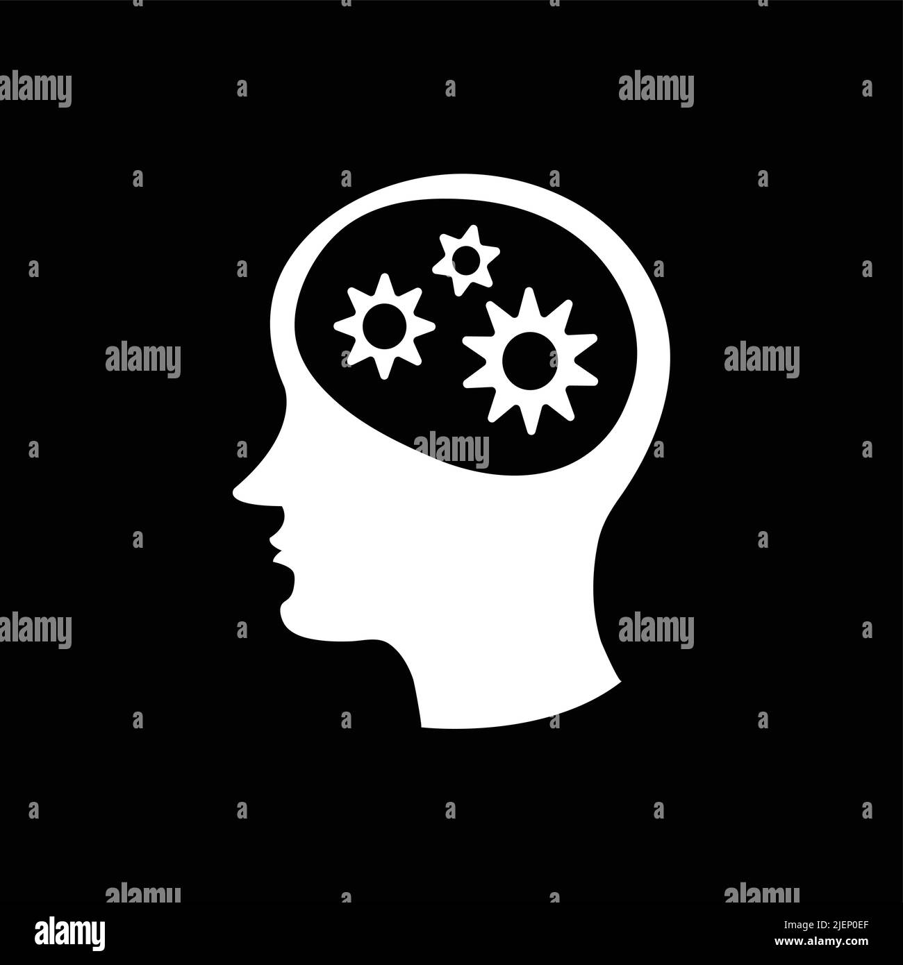 brain black and white image vector illustration Stock Vector Image ...
