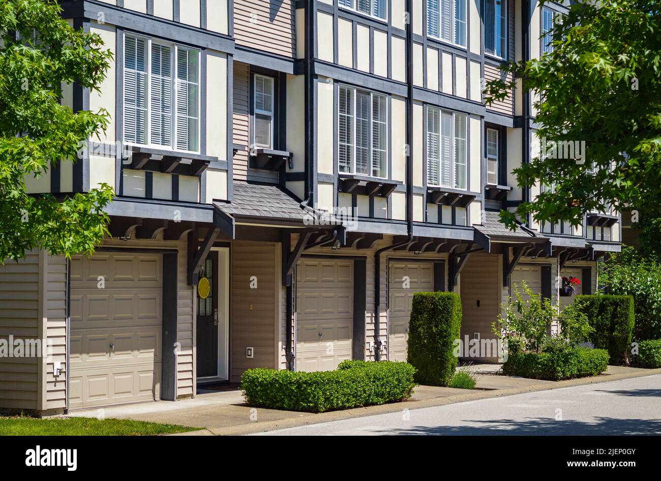 Architectural details of modern apartment building. New Modern