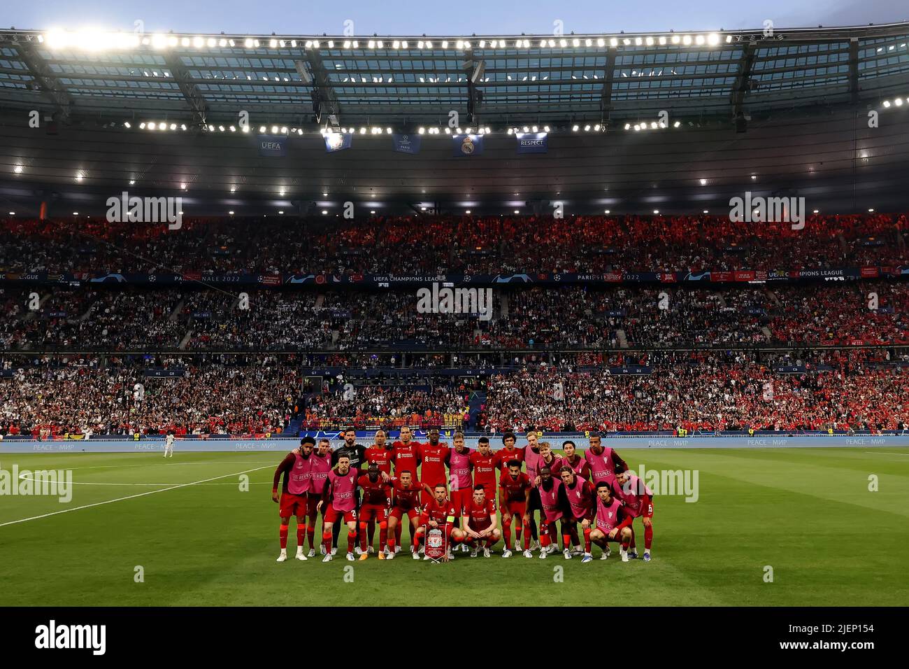 28th May 2022; Stade de France stadium, Saint-Denis, Paris, France. Champions League football final between Liverpool FC and Real Madrid; Liverpool Champions league squad photo Stock Photo