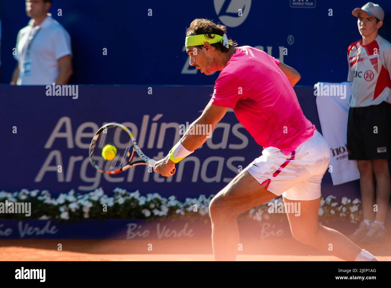 Rafa Nadal playing on clay. Stock Photo