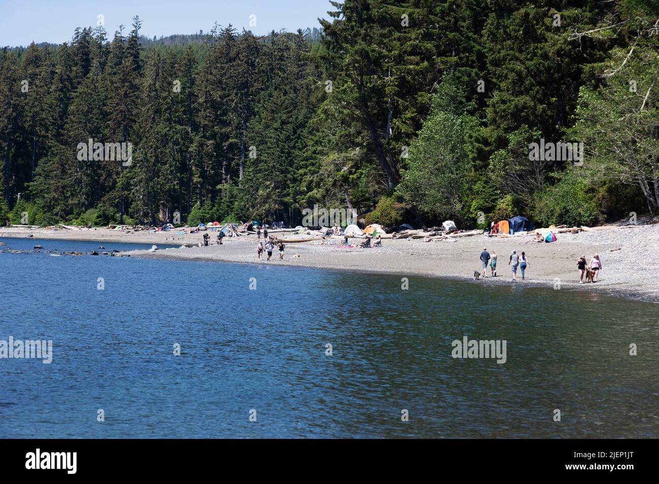 Beach Scene, Sombrio Beach, Vancouver Island BC Canada Stock Photo