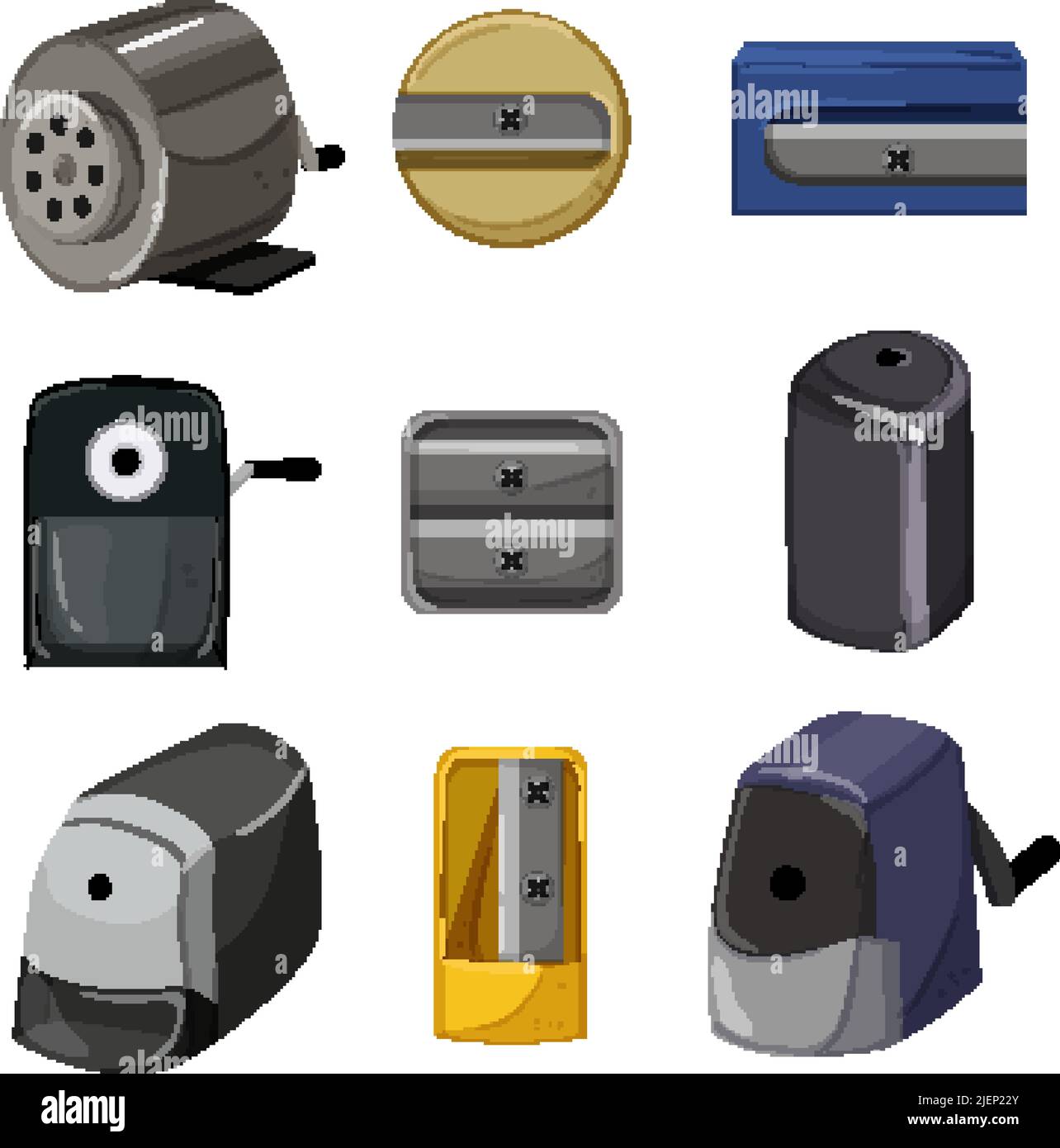 pencil sharpen set cartoon vector illustration Stock Vector Image & Art