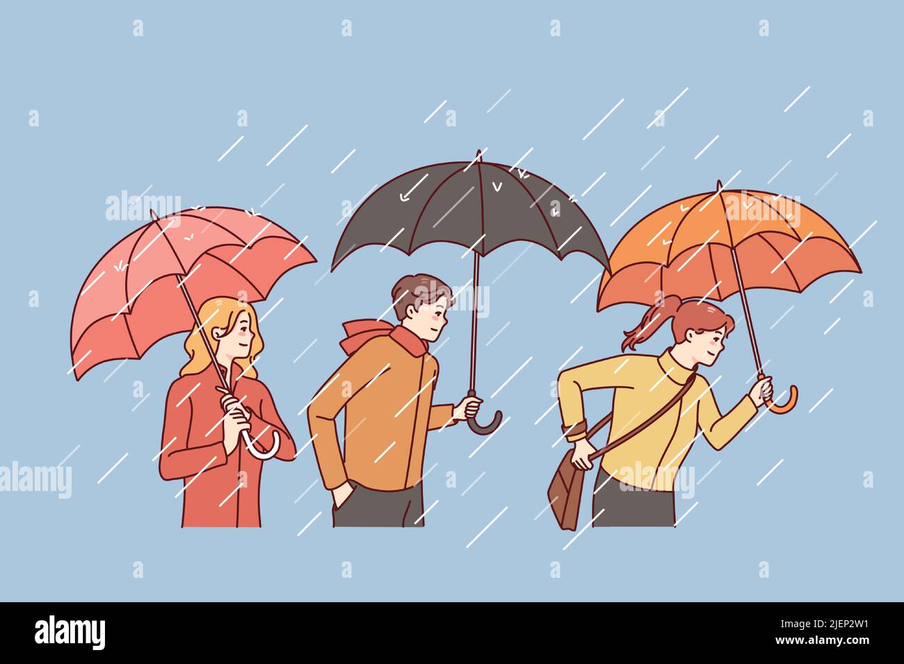 Walking on rainy day Stock Vector Images Alamy