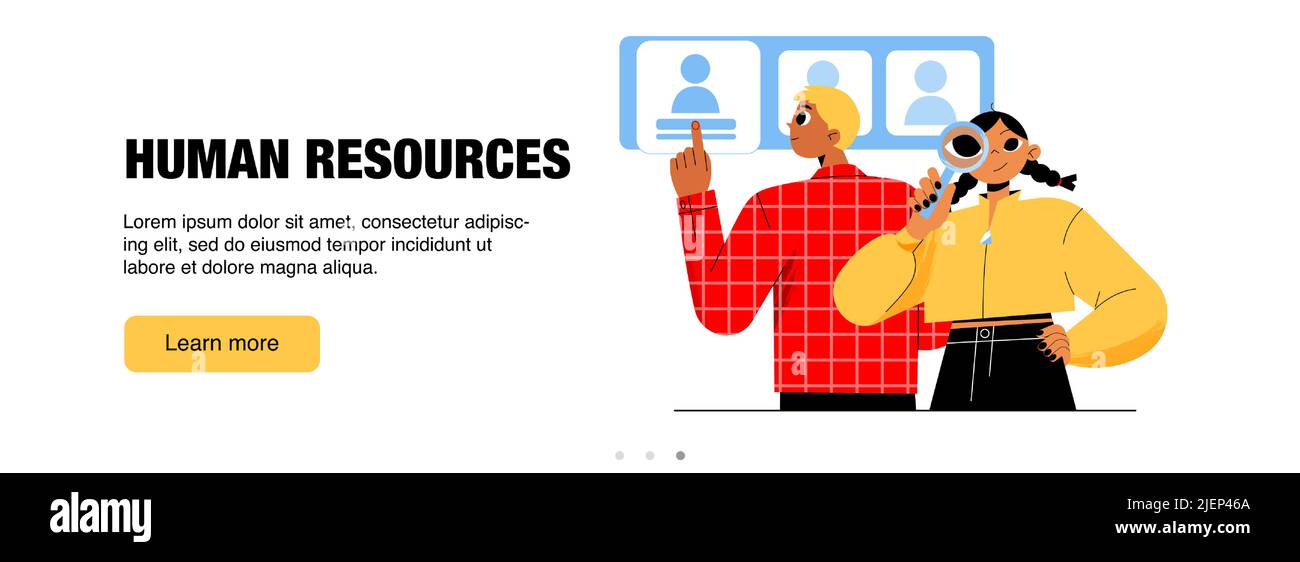 Human resources banner. Concept of HR management, recruitment employee