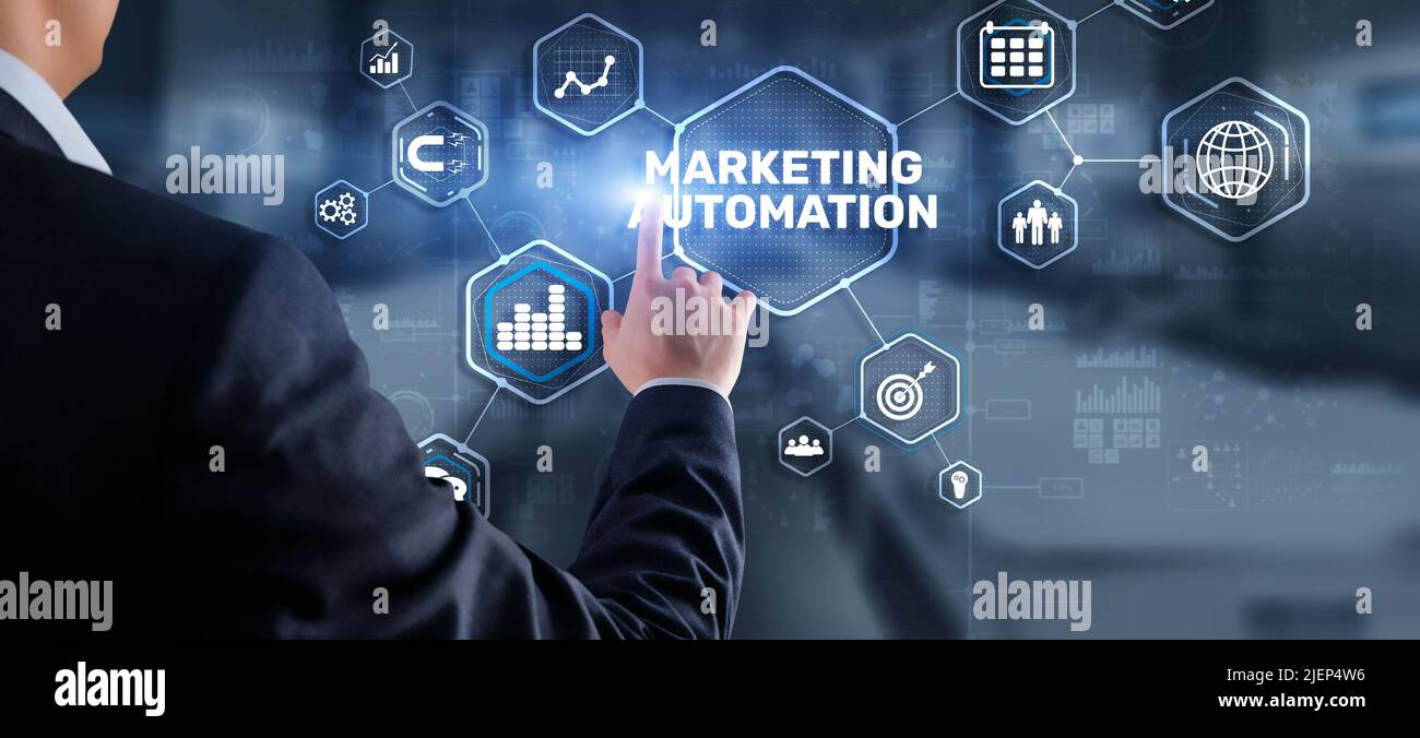Marketing automation concept. Business Technology Internet and network. Stock Photo