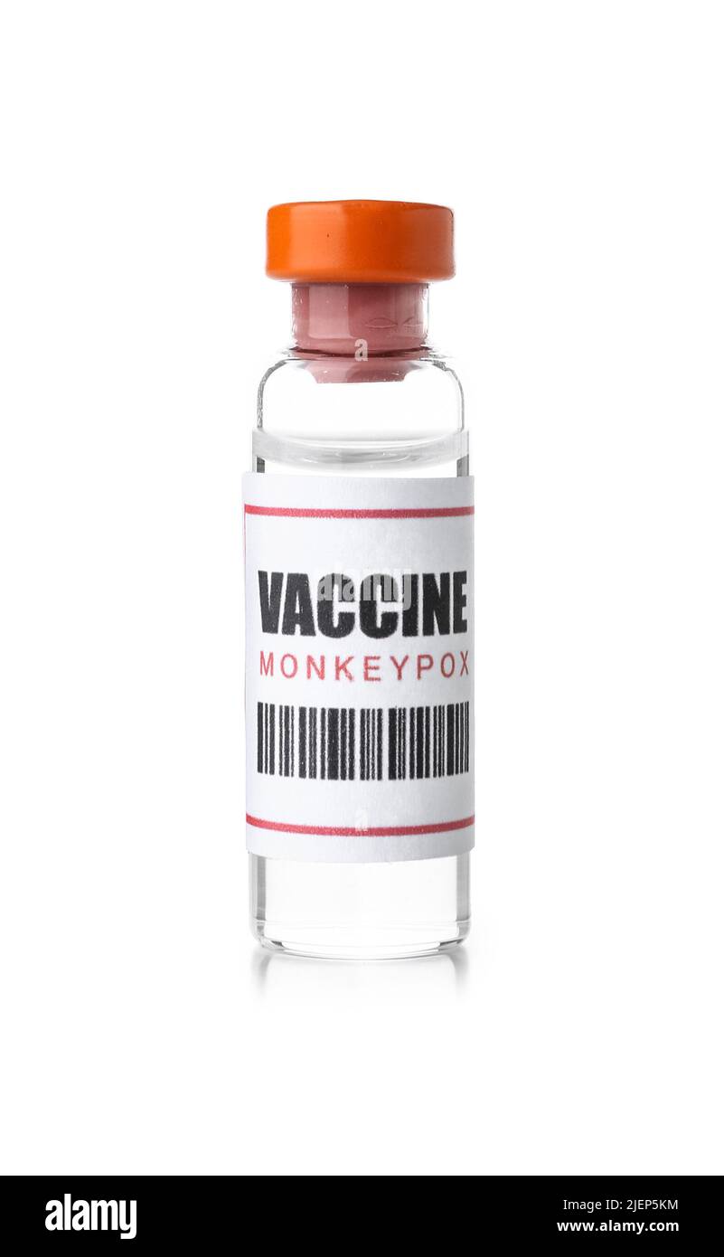 Monkeypox vaccine on white background Stock Photo - Alamy