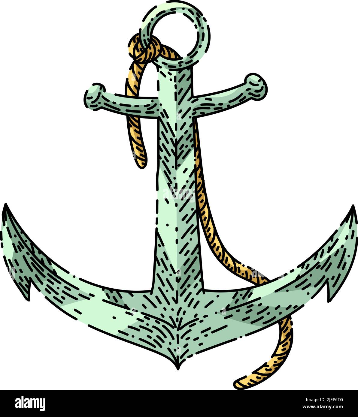anchor ship sketch hand drawn vector Stock Vector Image & Art Alamy