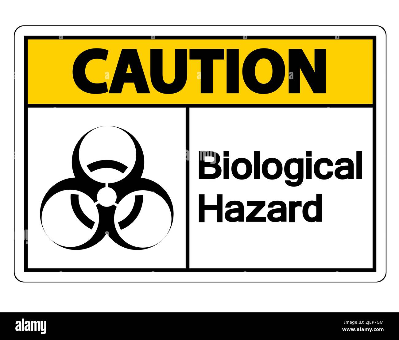 Caution Biological Hazard Symbol Sign on white background,Vector Illustration Stock Vector