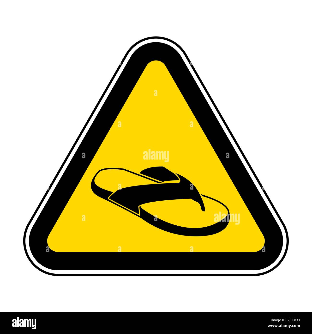 Caution No Open Toed Shoes Sign on white background Stock Vector Image