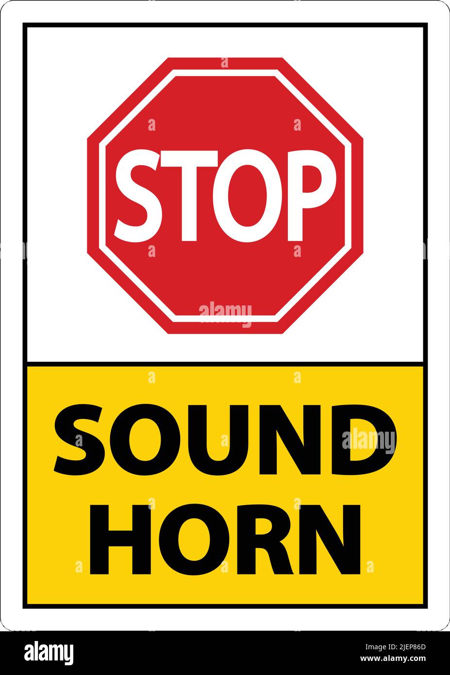 2-Way Stop Sound Horn Sign On White Background Stock Vector