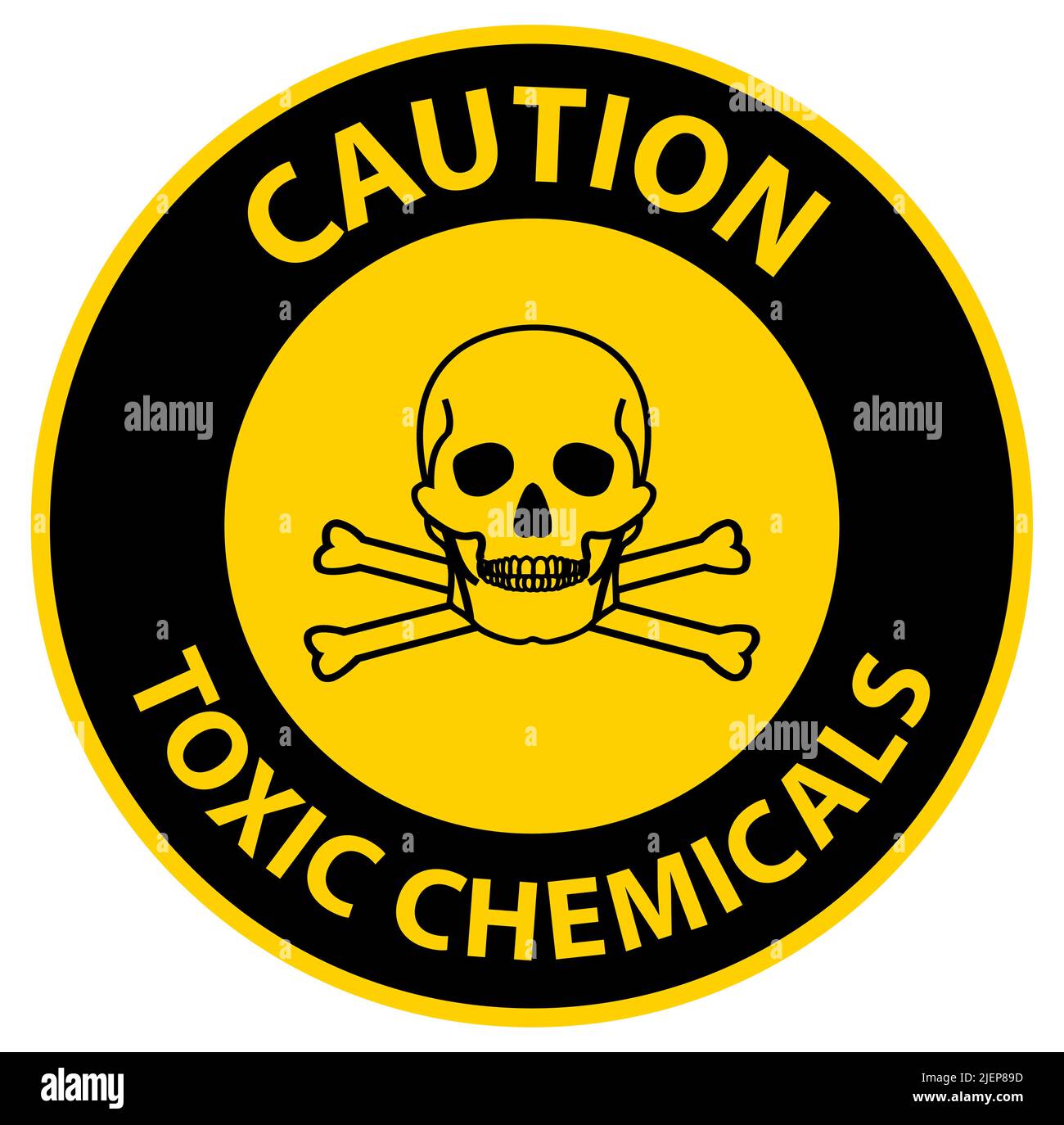 Caution Toxic Chemicals Symbol Sign On White Background Stock Vector