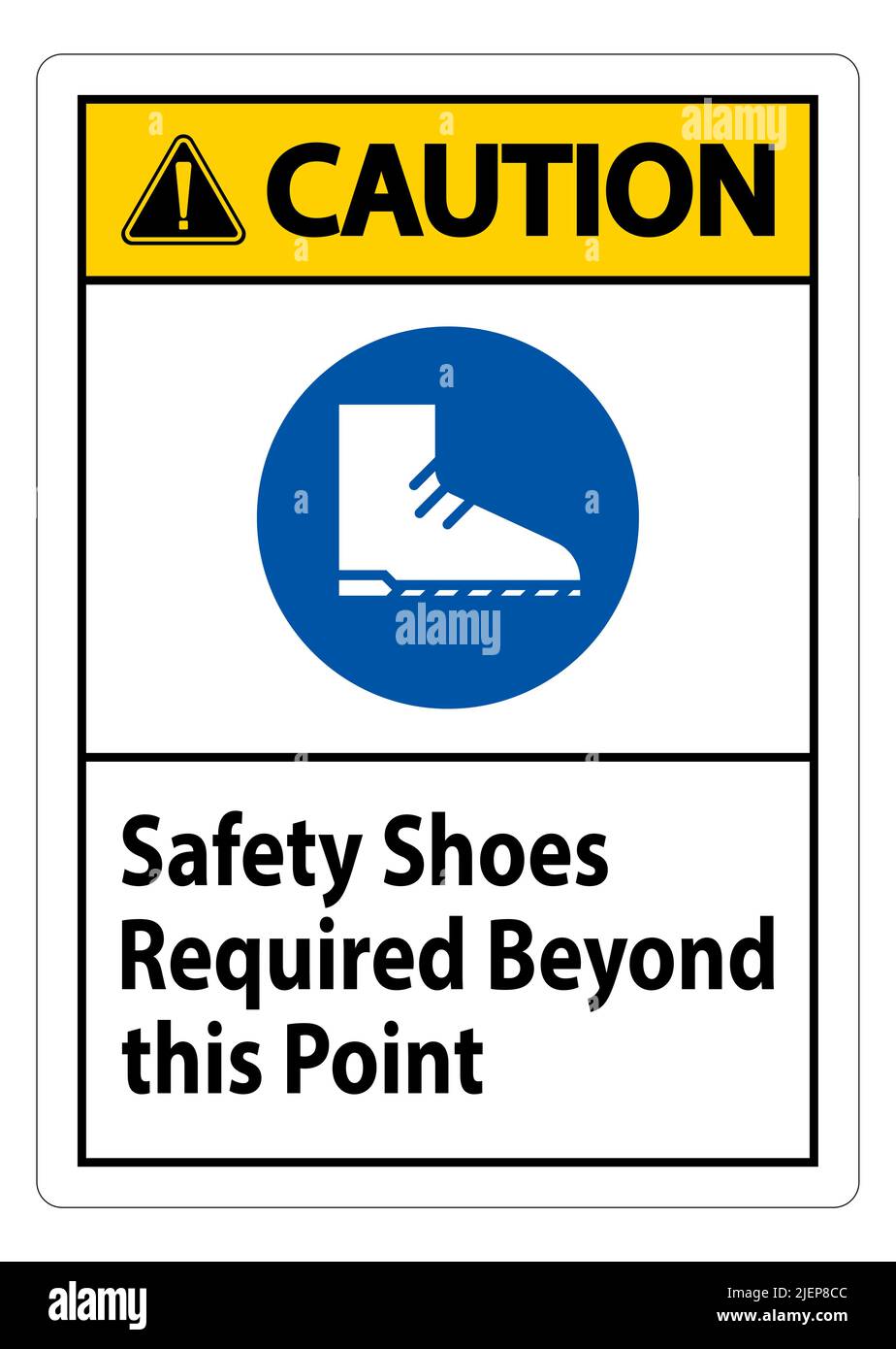 Caution Sign Safety Shoes Required Beyond This Point Stock Vector Image ...