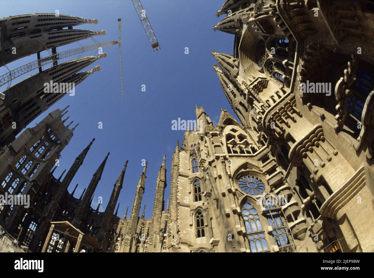 Spain Barcelona Antoni Gaudi Architect Sagrada Familia facade post modernisme architecture Stock Photo