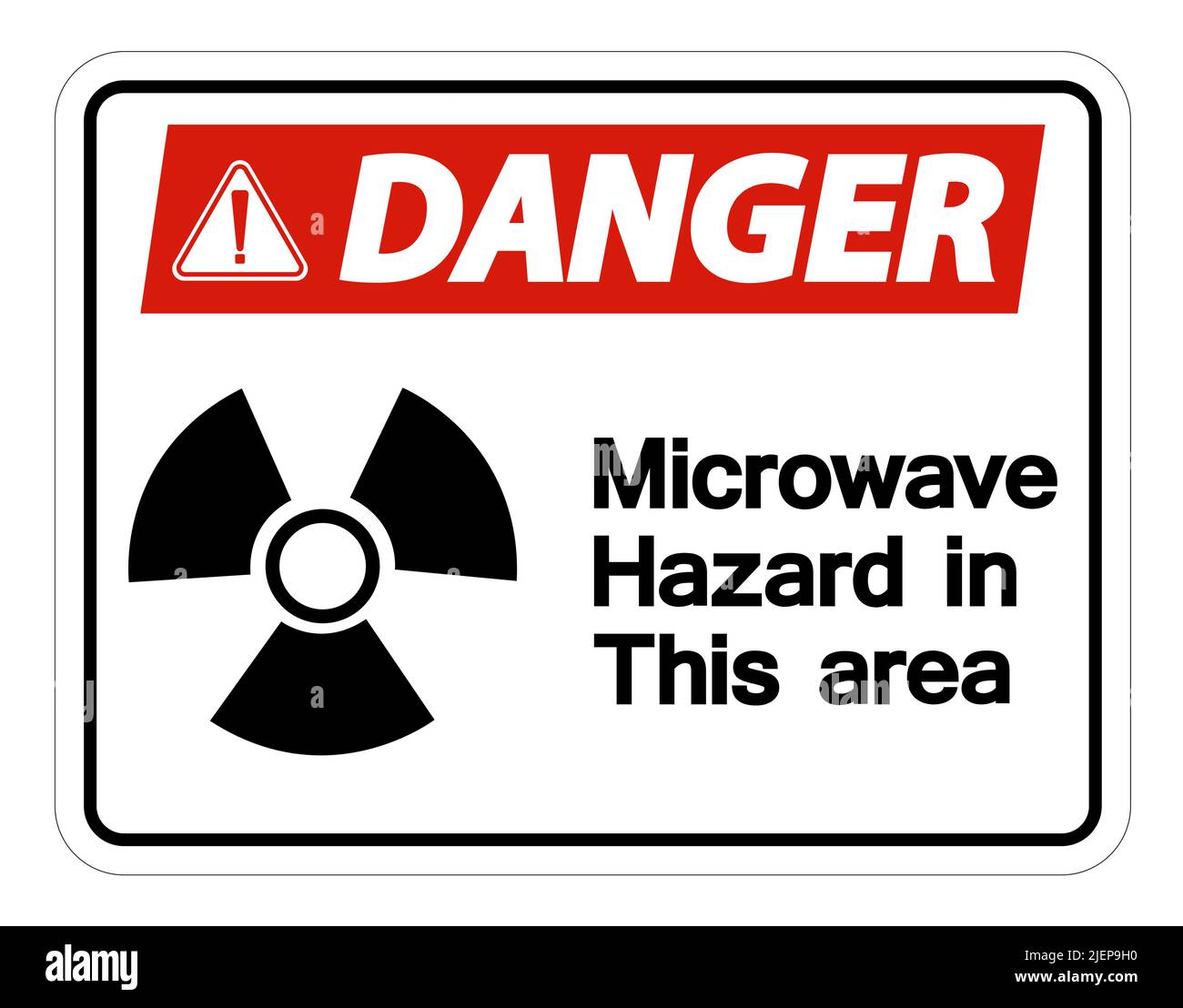 Danger Microwave Hazard Sign on white background,Vector illustration Stock Vector