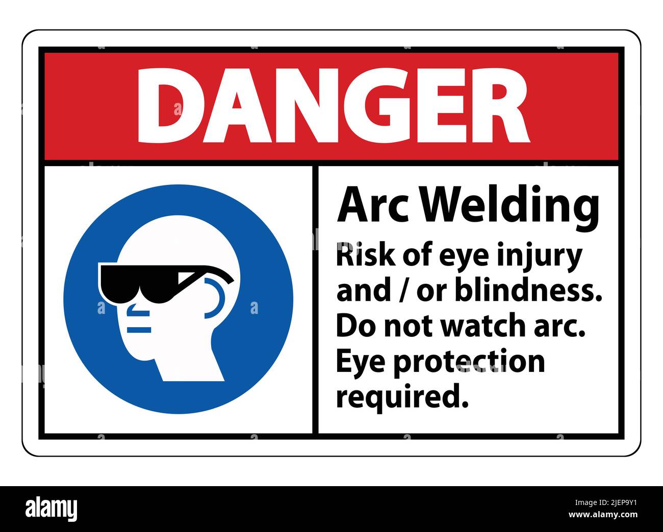 Danger Sign Arc Welding Risk Of Eye Injury And/Or Blindness, Do Not