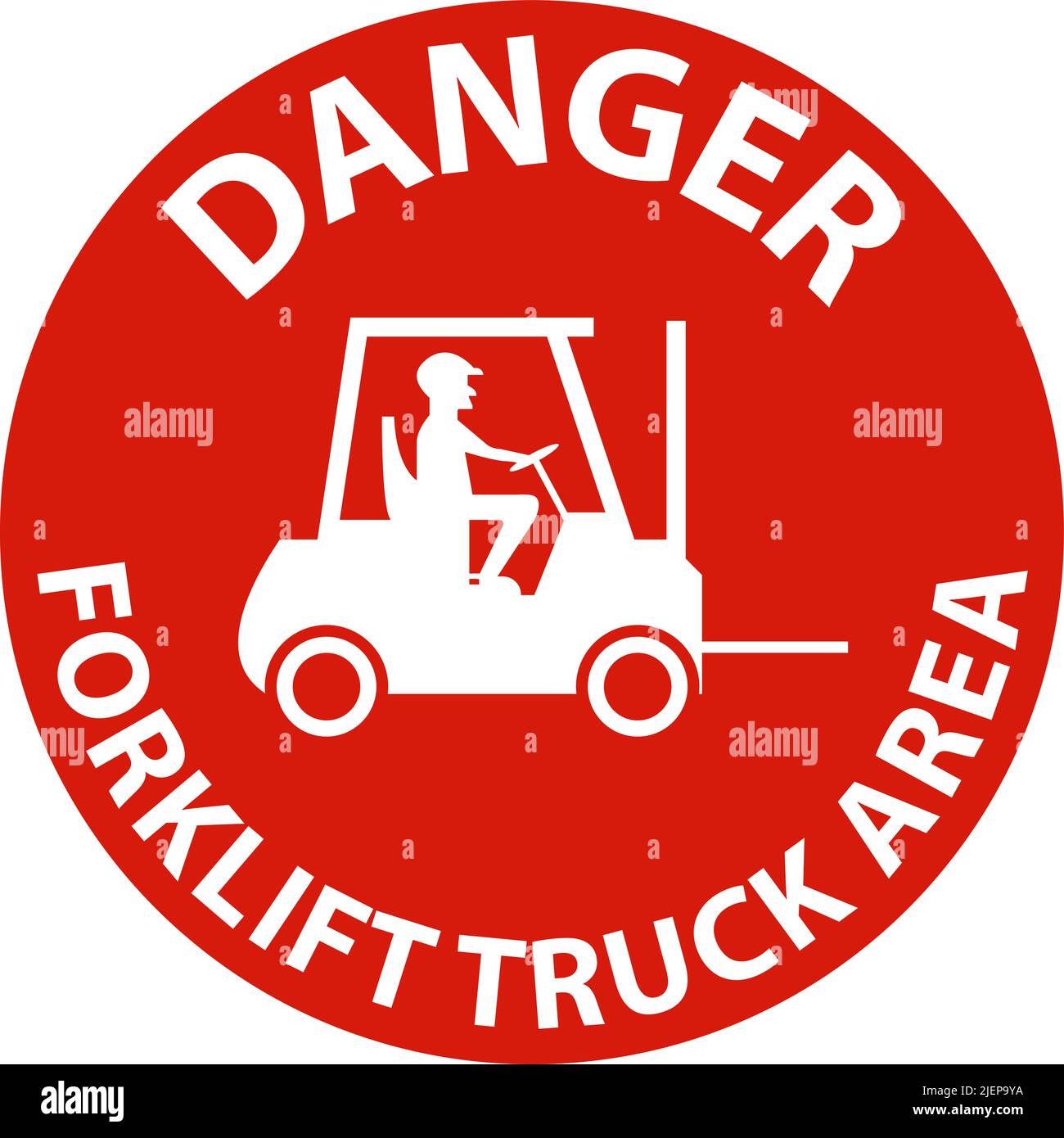 Forklift Truck Area Hazard Danger Sign Stock Vector