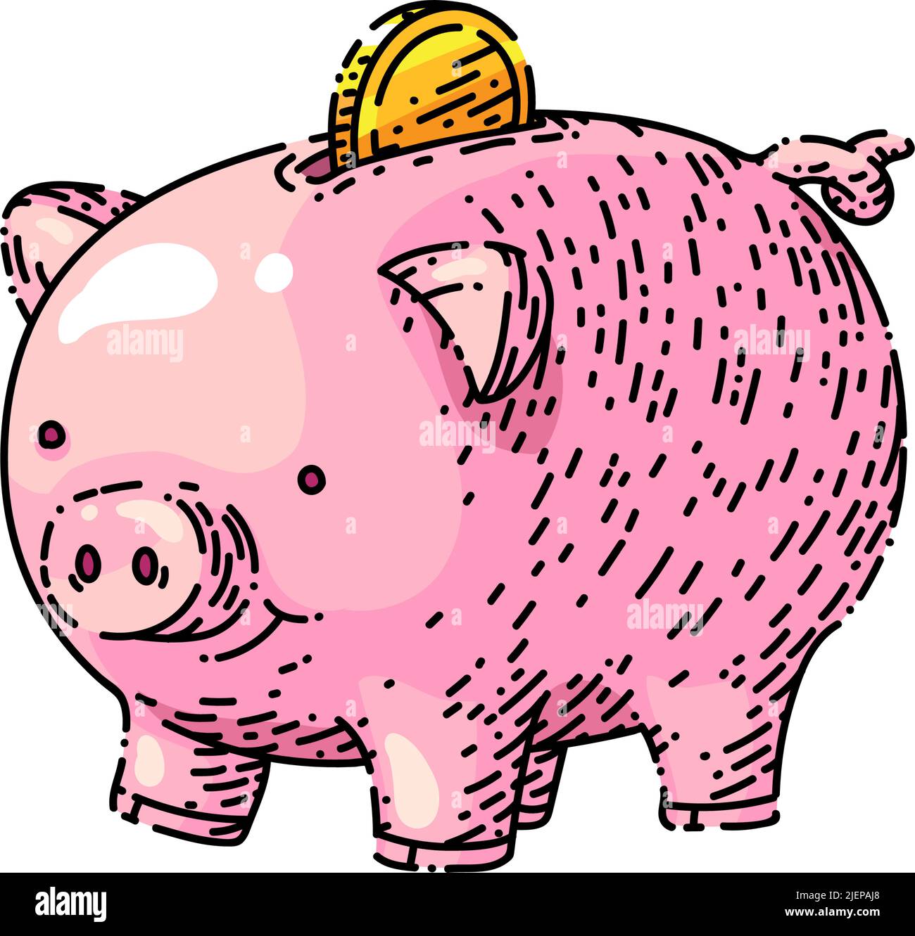 piggy bank sketch hand drawn vector Stock Vector Image & Art - Alamy