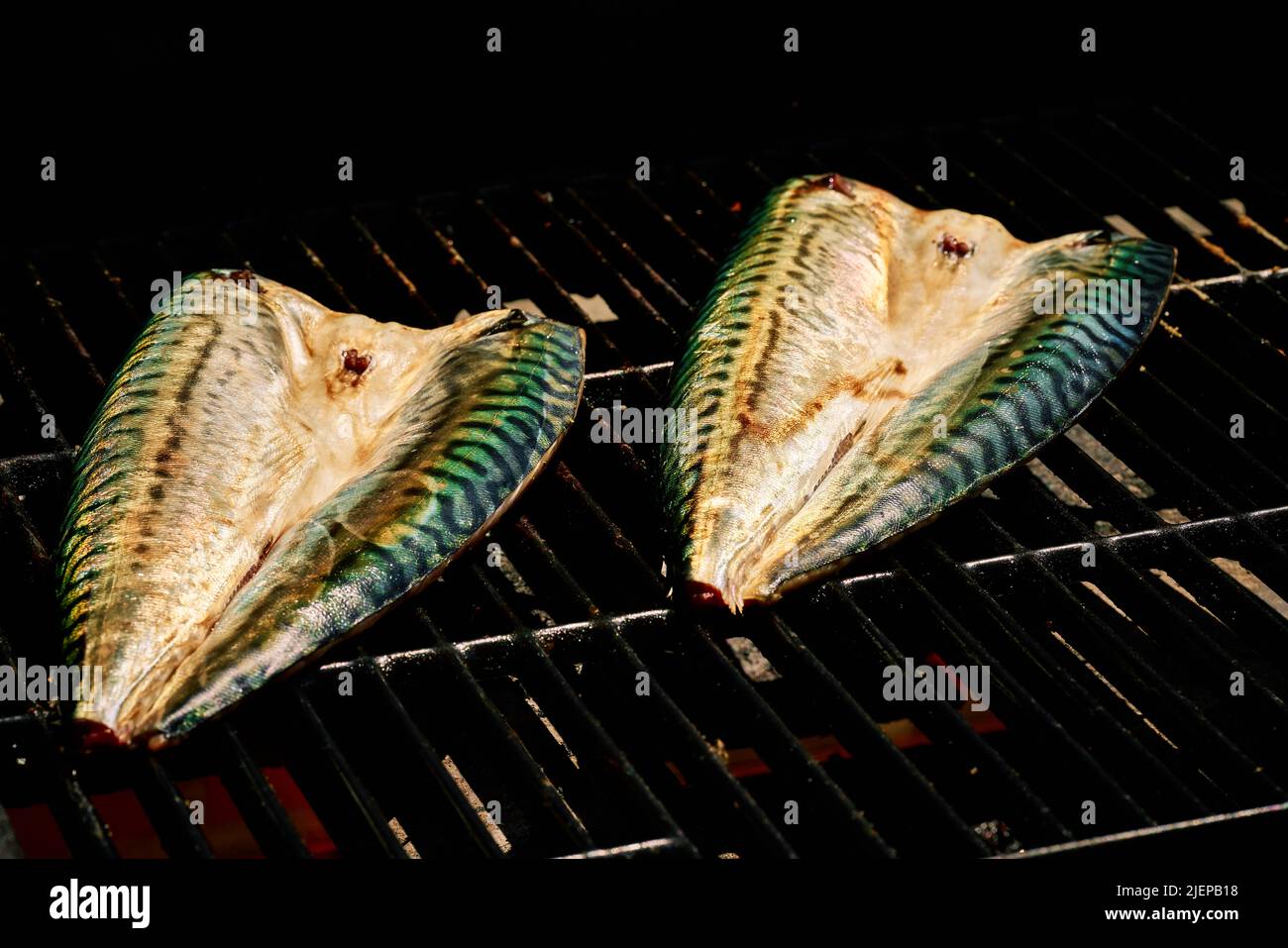 Verdel or mackerel fish made on the grill with spices. High quality photo Stock Photo
