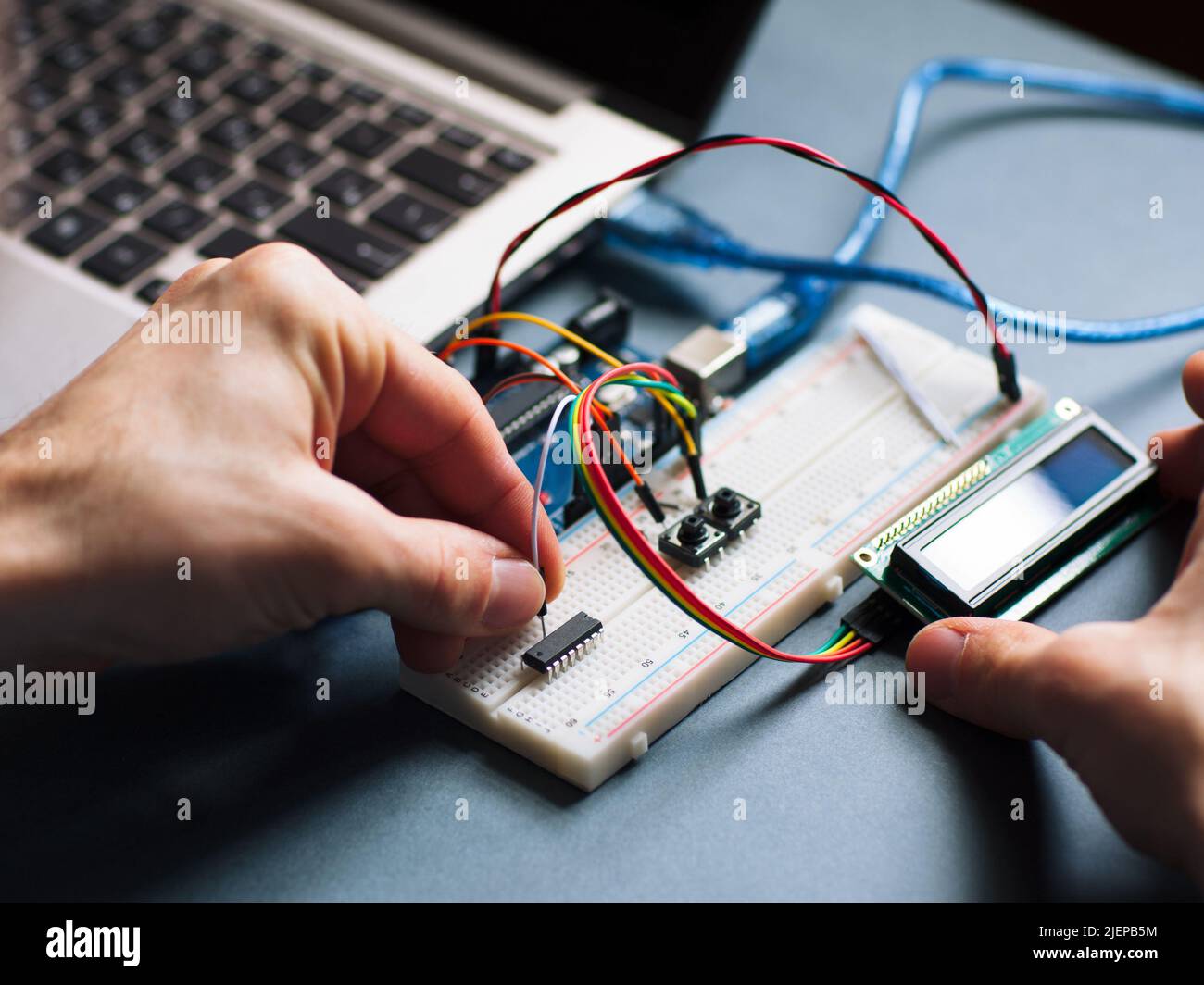 Microchip manual connecting to microcontroller Stock Photo Alamy