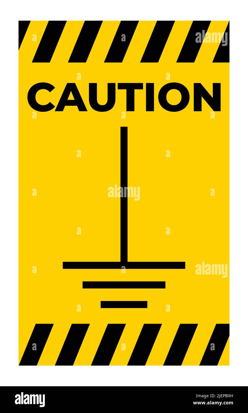 Caution Earth Ground Symbol Sign On White Background Stock Vector