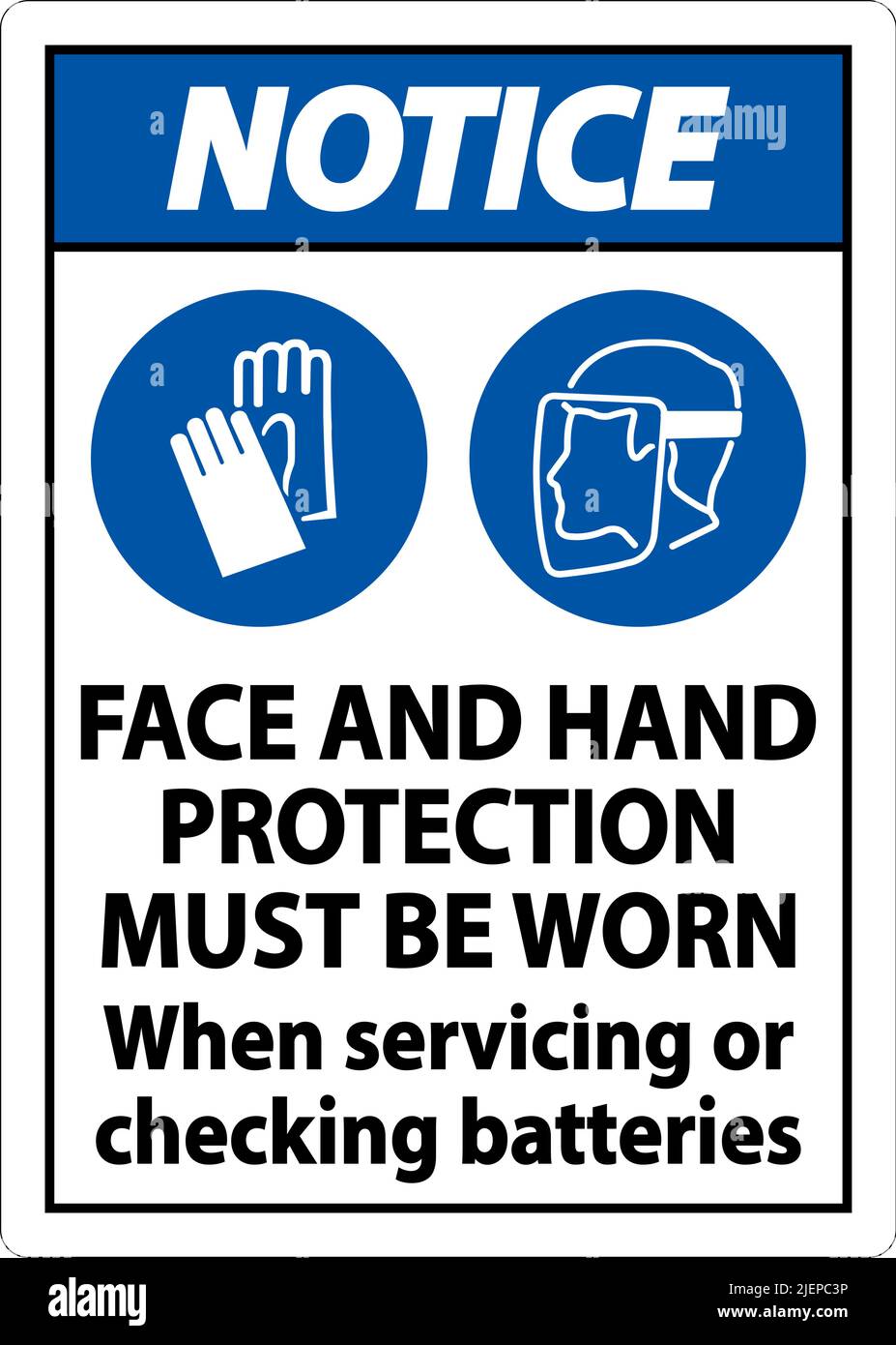 Notice When Servicing Batteries Sign On White Background Stock Vector