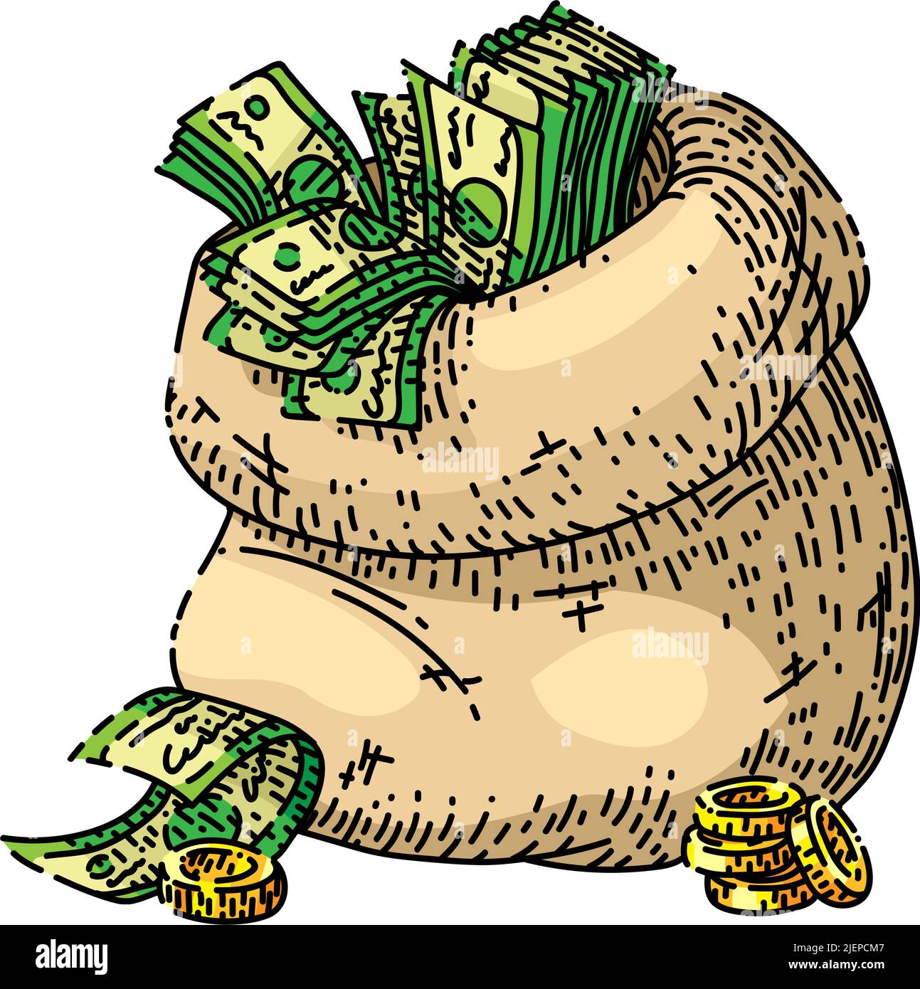 money bag sketch hand drawn vector Stock Vector Image & Art Alamy
