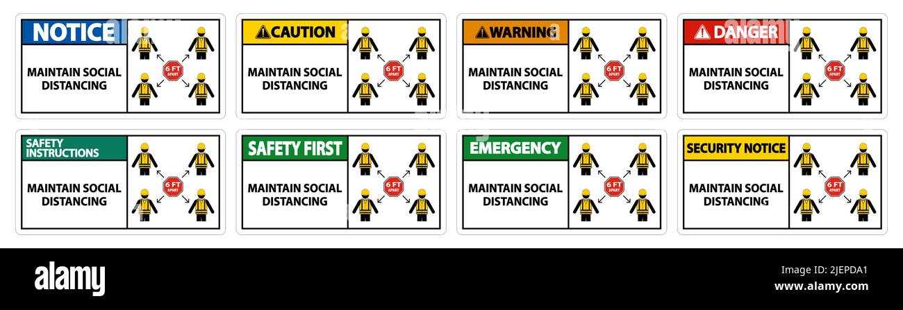 Maintain social distancing, stay 6ft apart sign,coronavirus COVID-19 ...