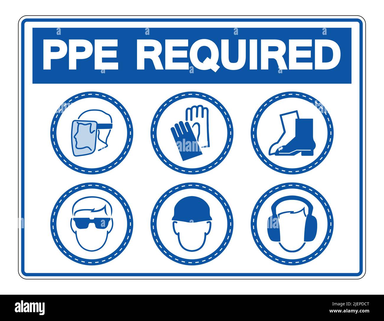 Required Personal Protective Equipment (PPE) Symbol,Safety Icon,Vector ...