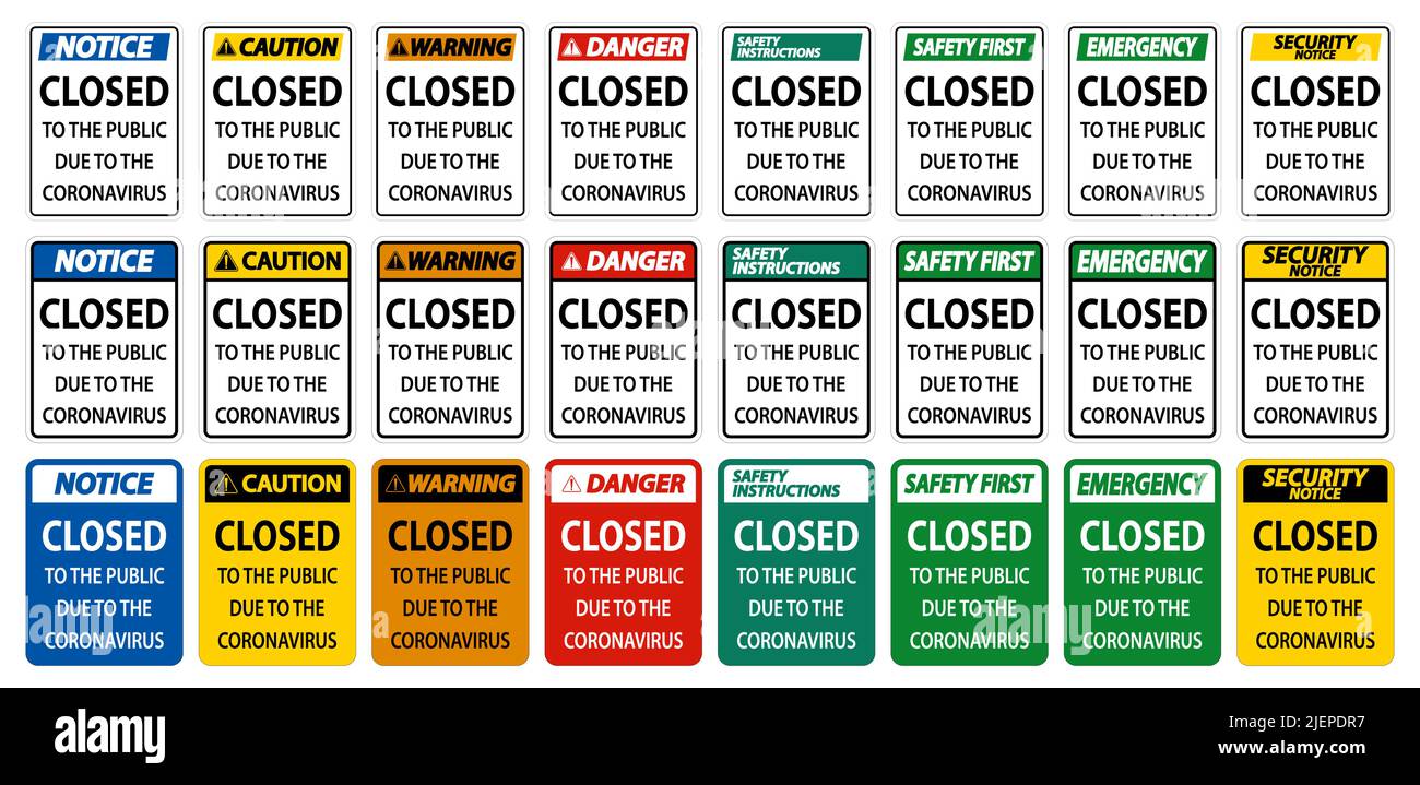 Closed to public sign on white background Stock Vector
