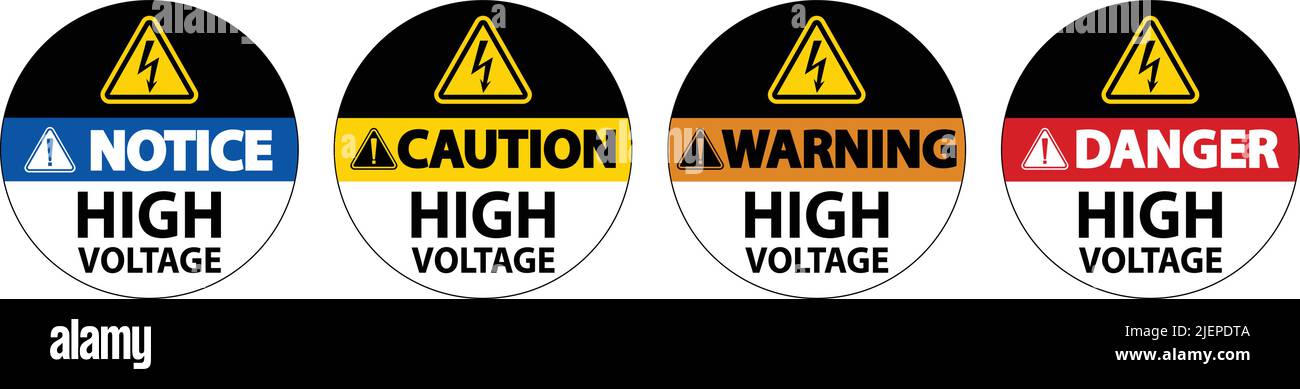 Danger High Voltage Floor Sign On White Background Stock Vector