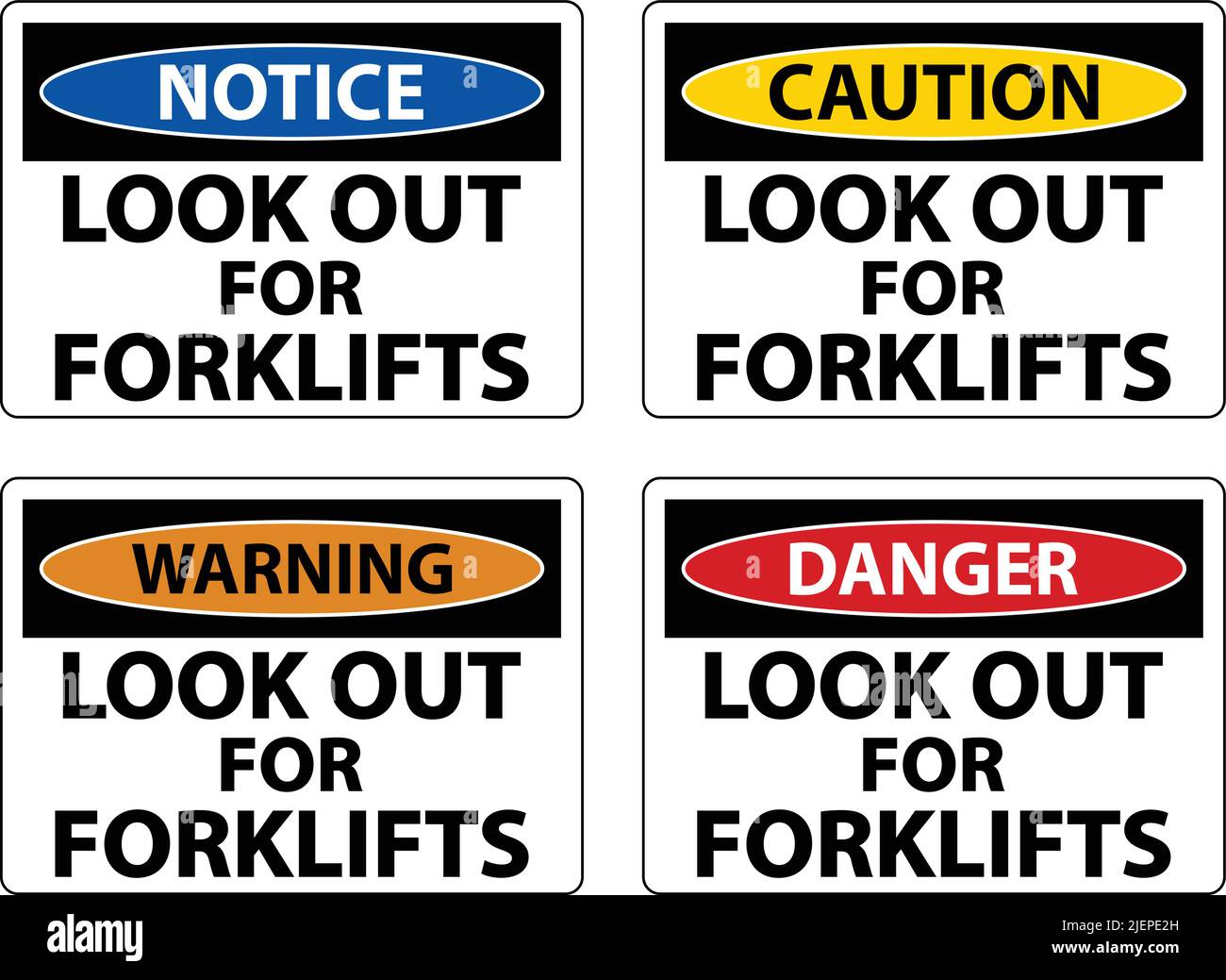 Look Out For Forklifts Sign On White Background Stock Vector Image ...