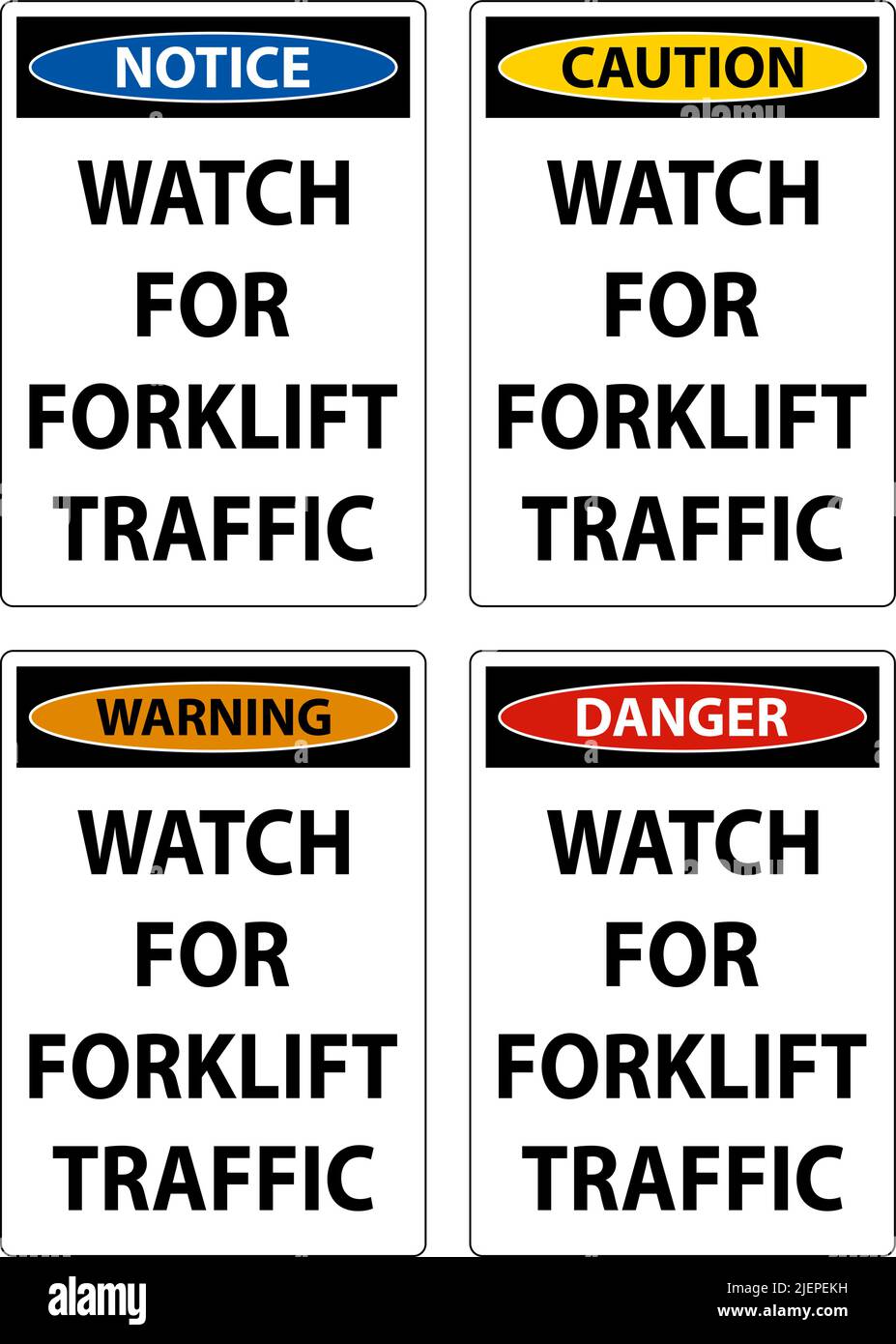 Caution Watch For Forklift Traffic Sign On White Background Stock ...