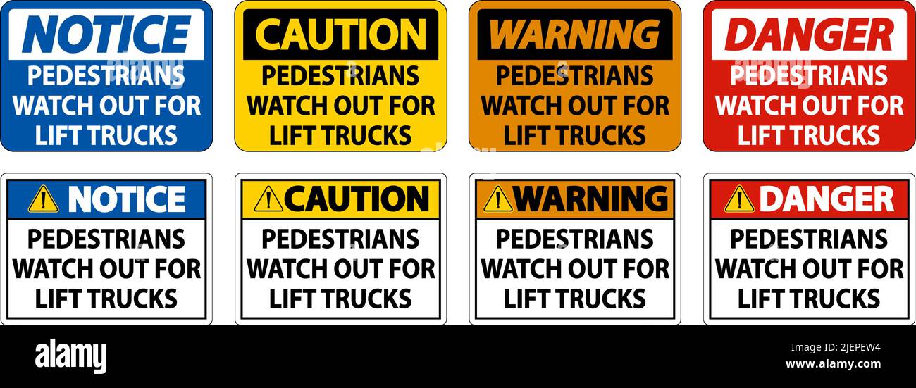 Sign danger fork lift trucks hi-res stock photography and images - Alamy