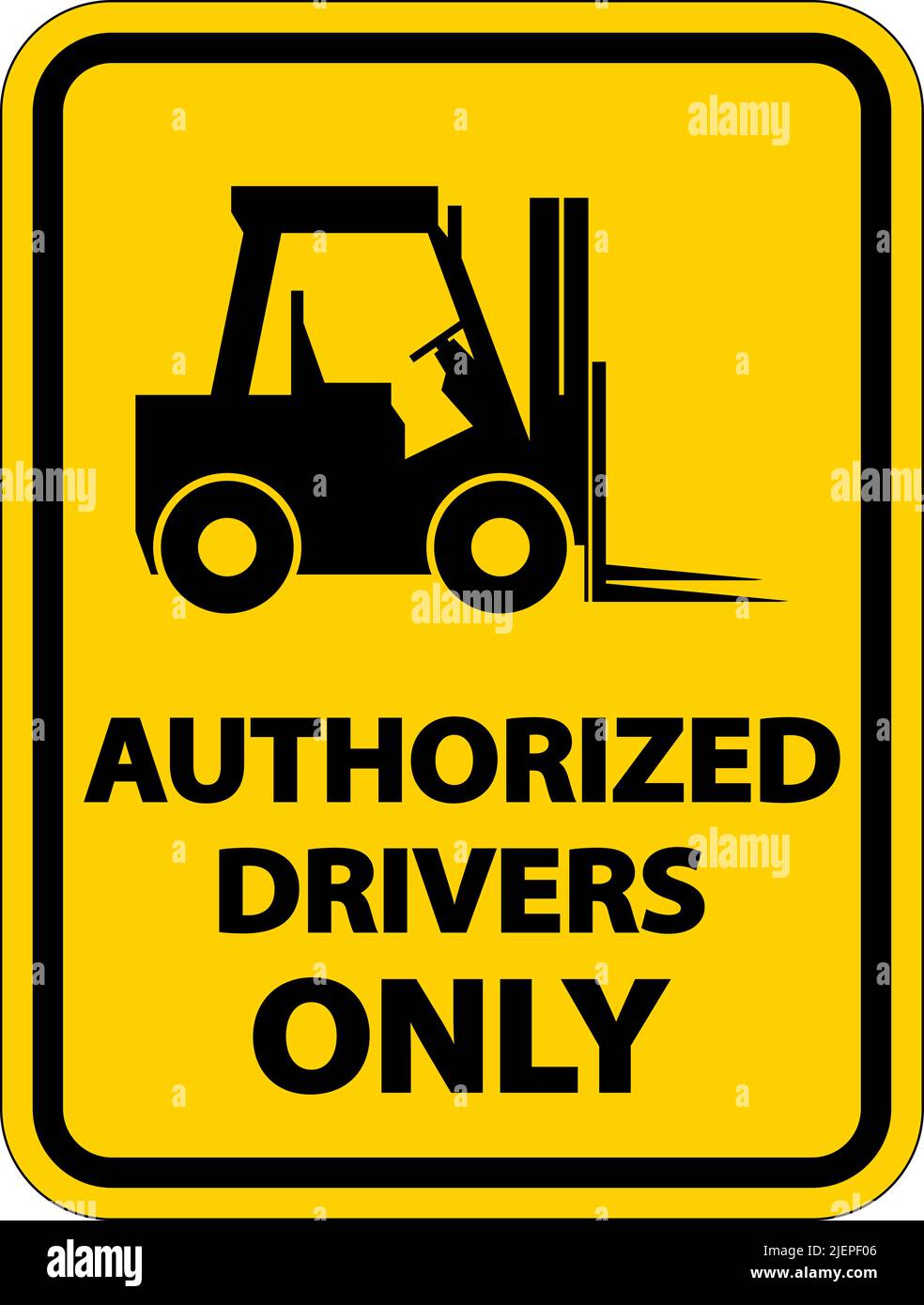 Authorized Drivers Only Label Sign On White Background Stock Vector