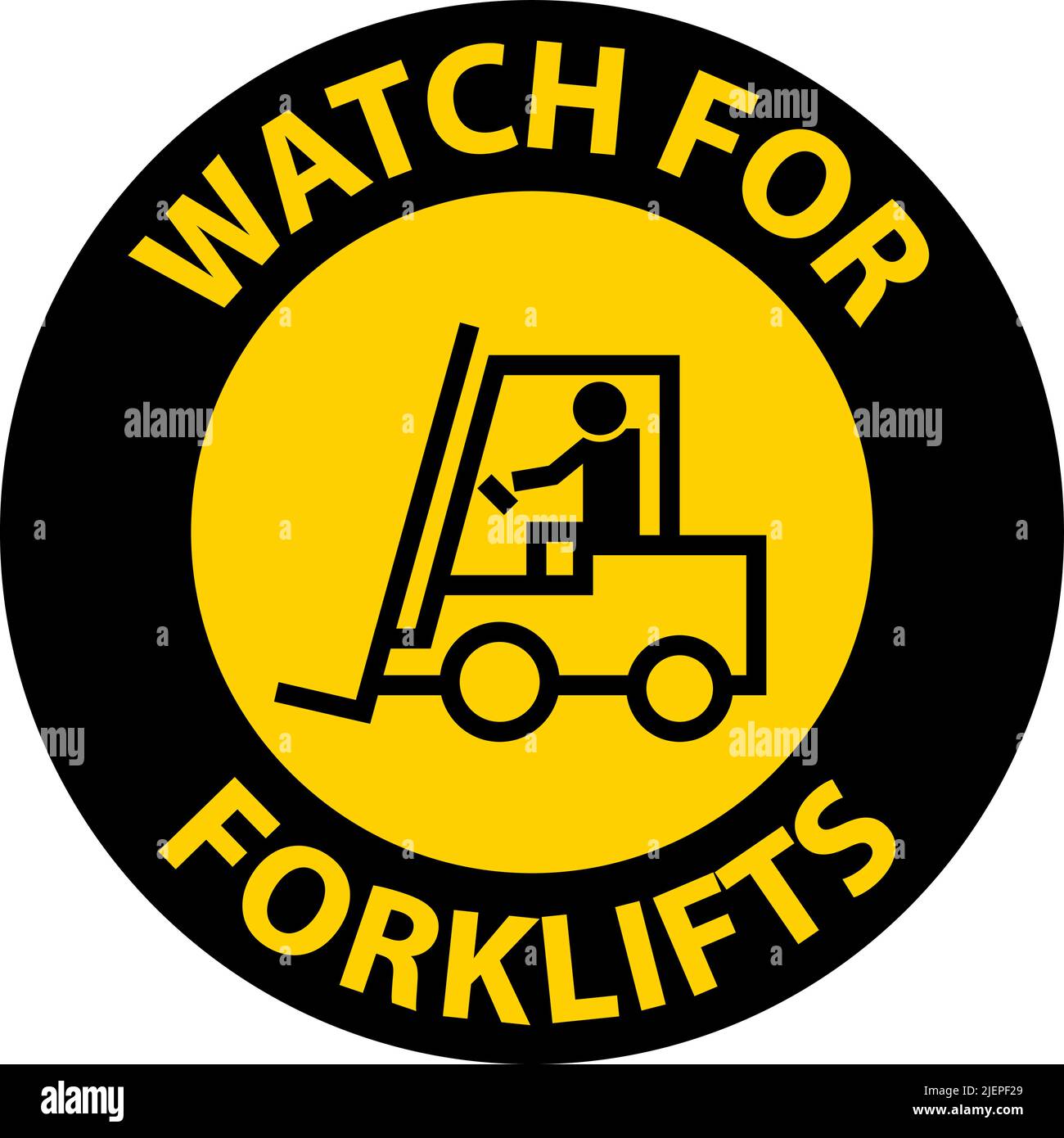 Watch For Forklifts Floor Sign On White Background Stock Vector Image ...