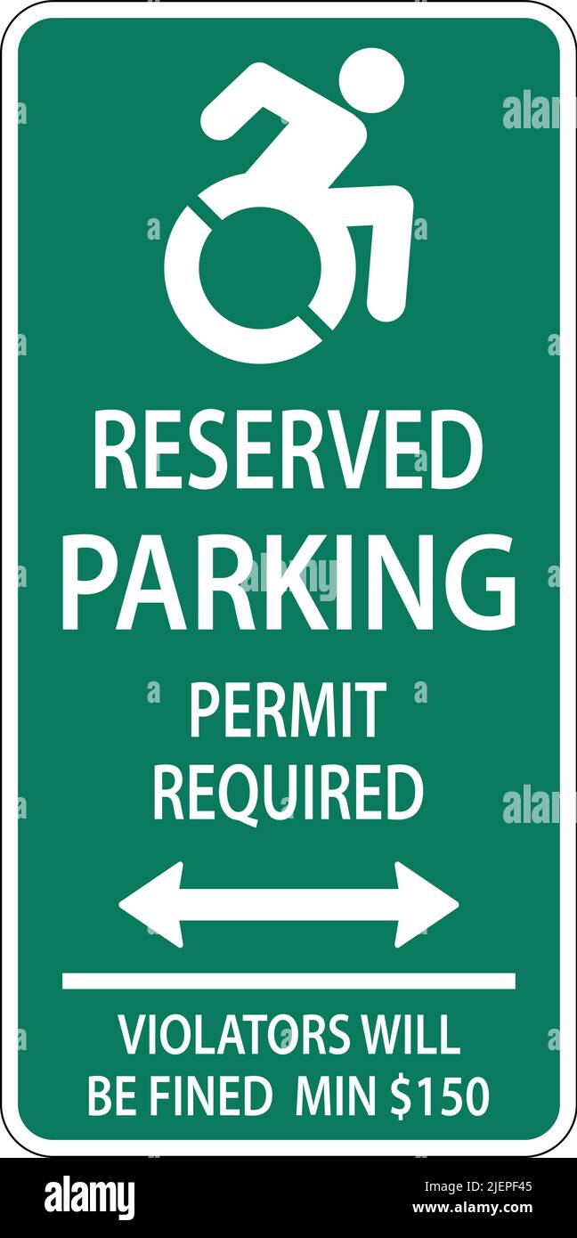 Handicap Parking Sign,Double Arrow Sign On White Background Stock Vector
